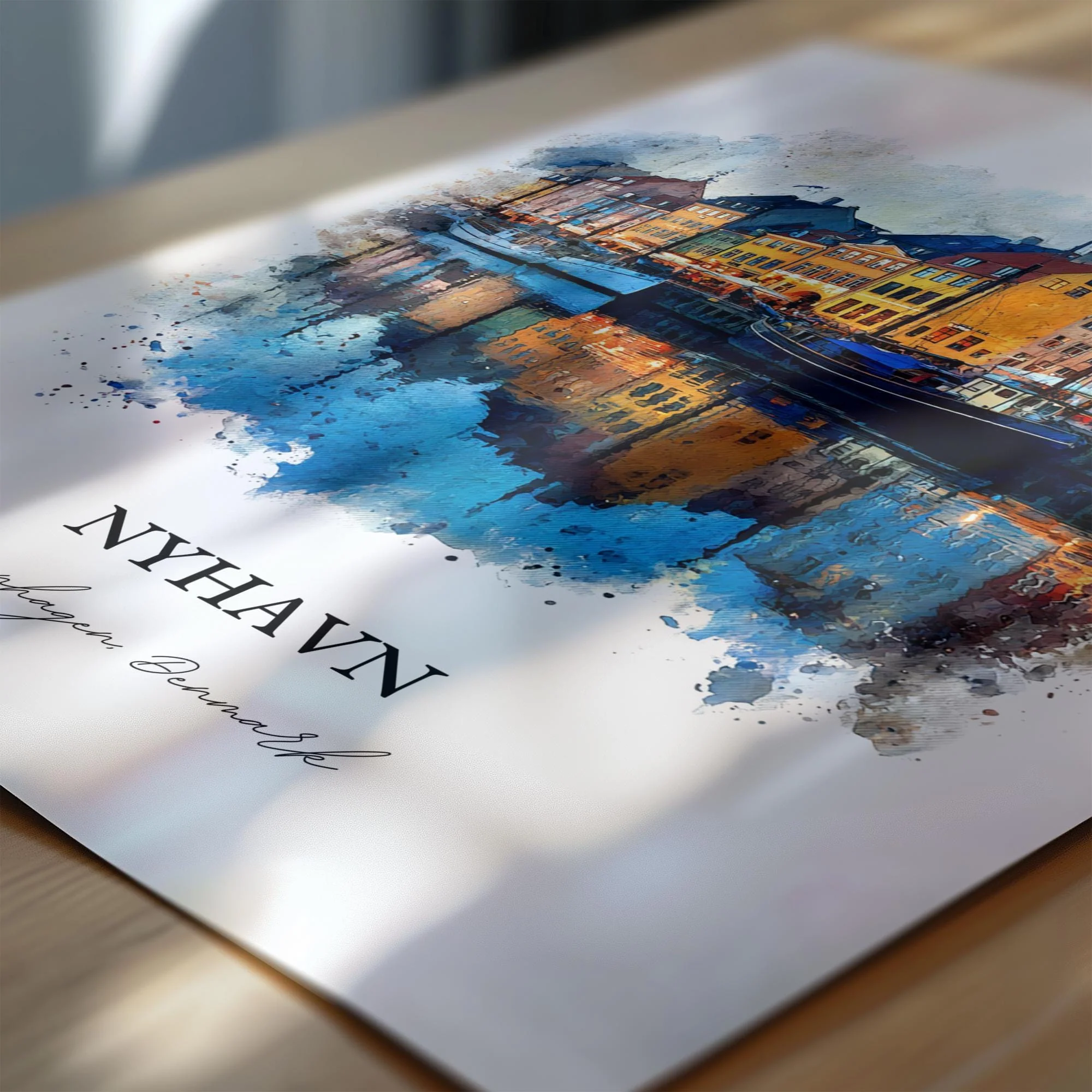 Nyhavn, Denmark – Watercolor Art Print - Image 2