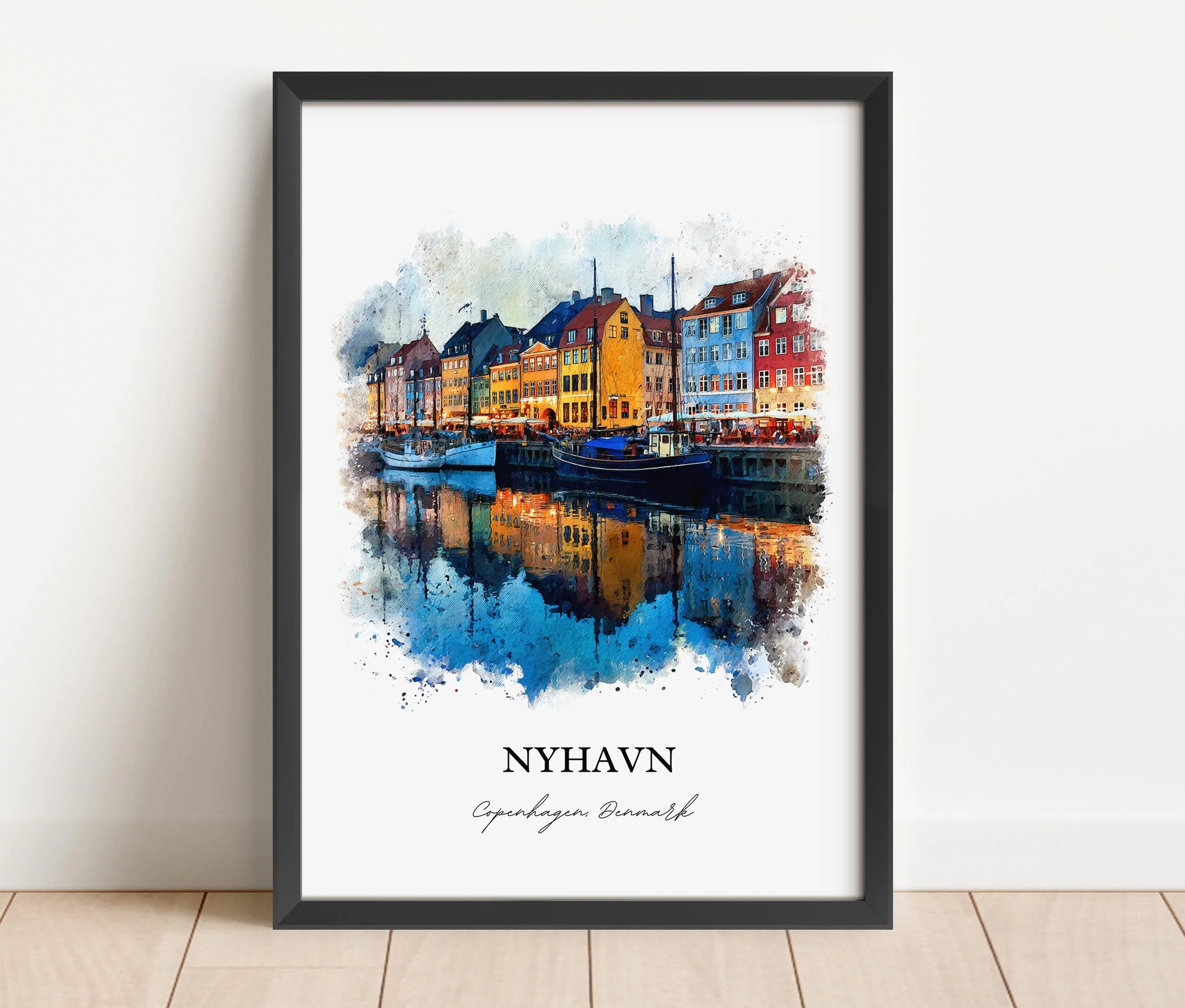 Nyhavn, Denmark – Watercolor Art Print - Image 3