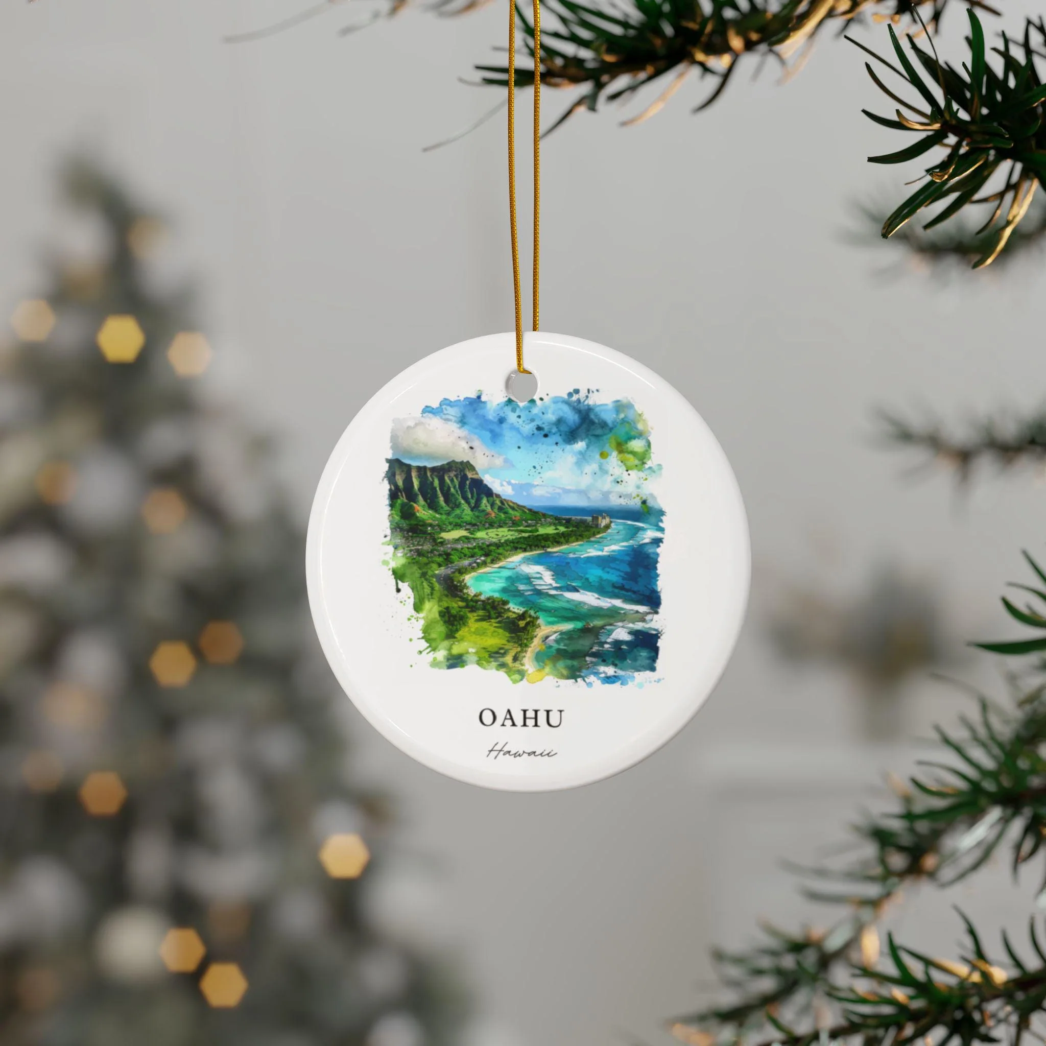 Oahu Hawaii Ornament: Unique Oahu Souvenir, Oahu HI Decor, and Authentic Oahu Hawaii Christmas Gift - Image 3