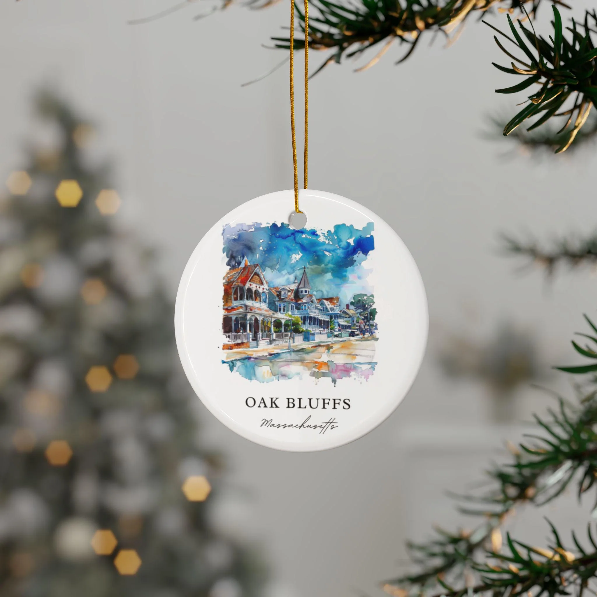 Oak Bluffs MA Ornament: Oak Bluffs Souvenir, Oak Bluffs Mass. Decor, and Authentic Oak Bluffs Gift - Image 2