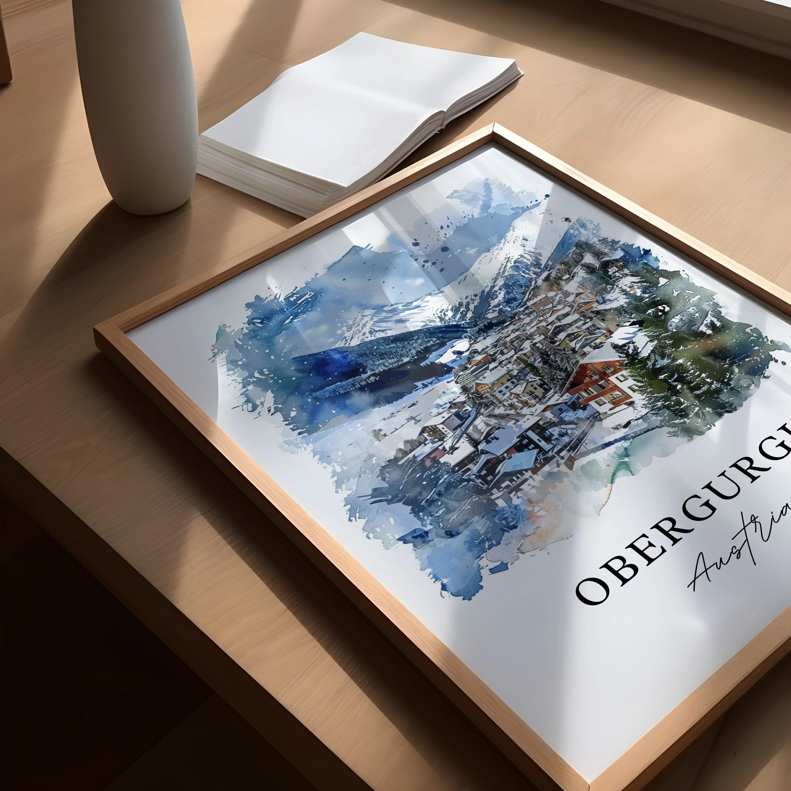 Obergurgl, Austria – Watercolor Art Print - Image 3