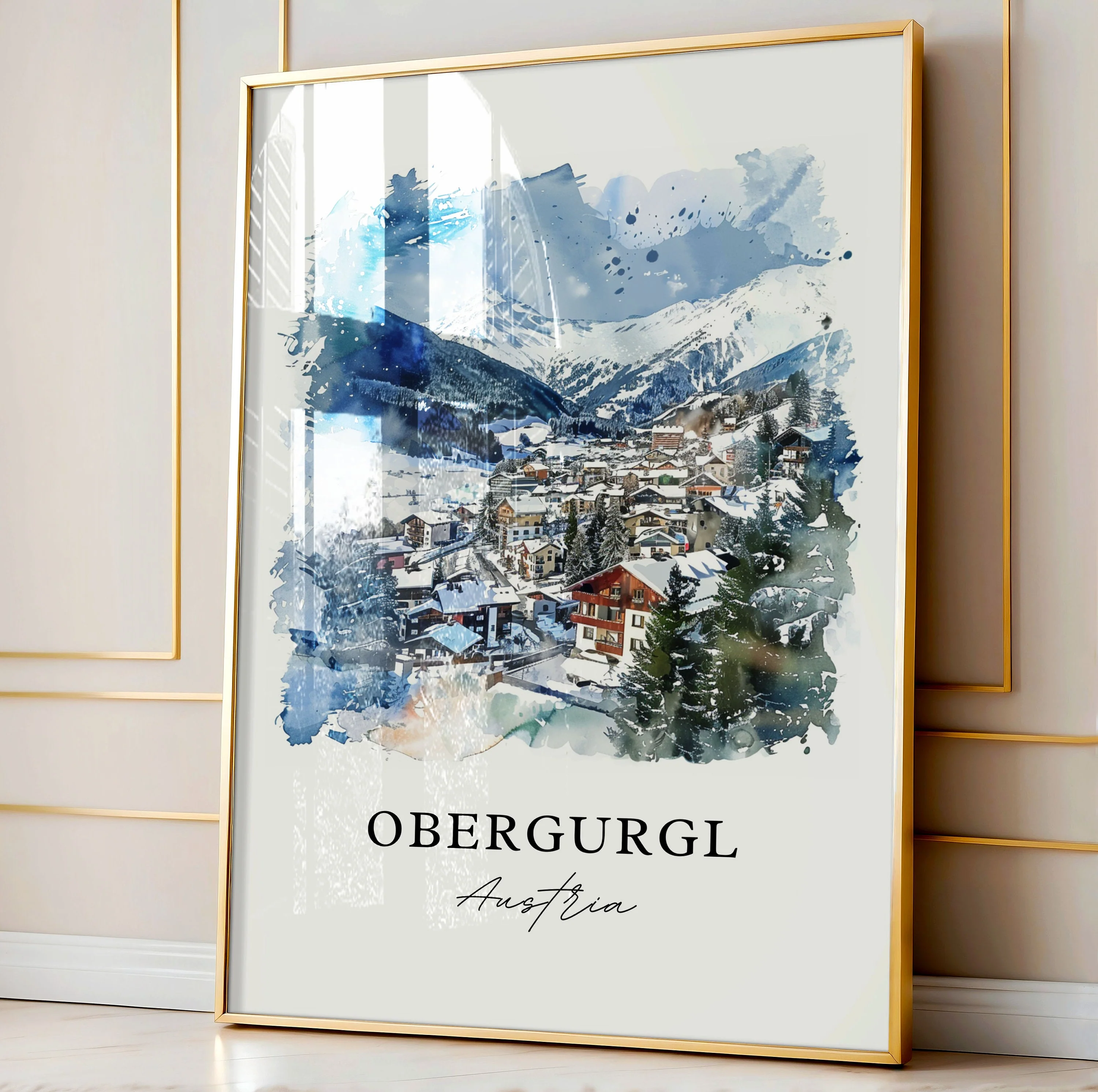 Obergurgl, Austria – Watercolor Art Print - Image 4