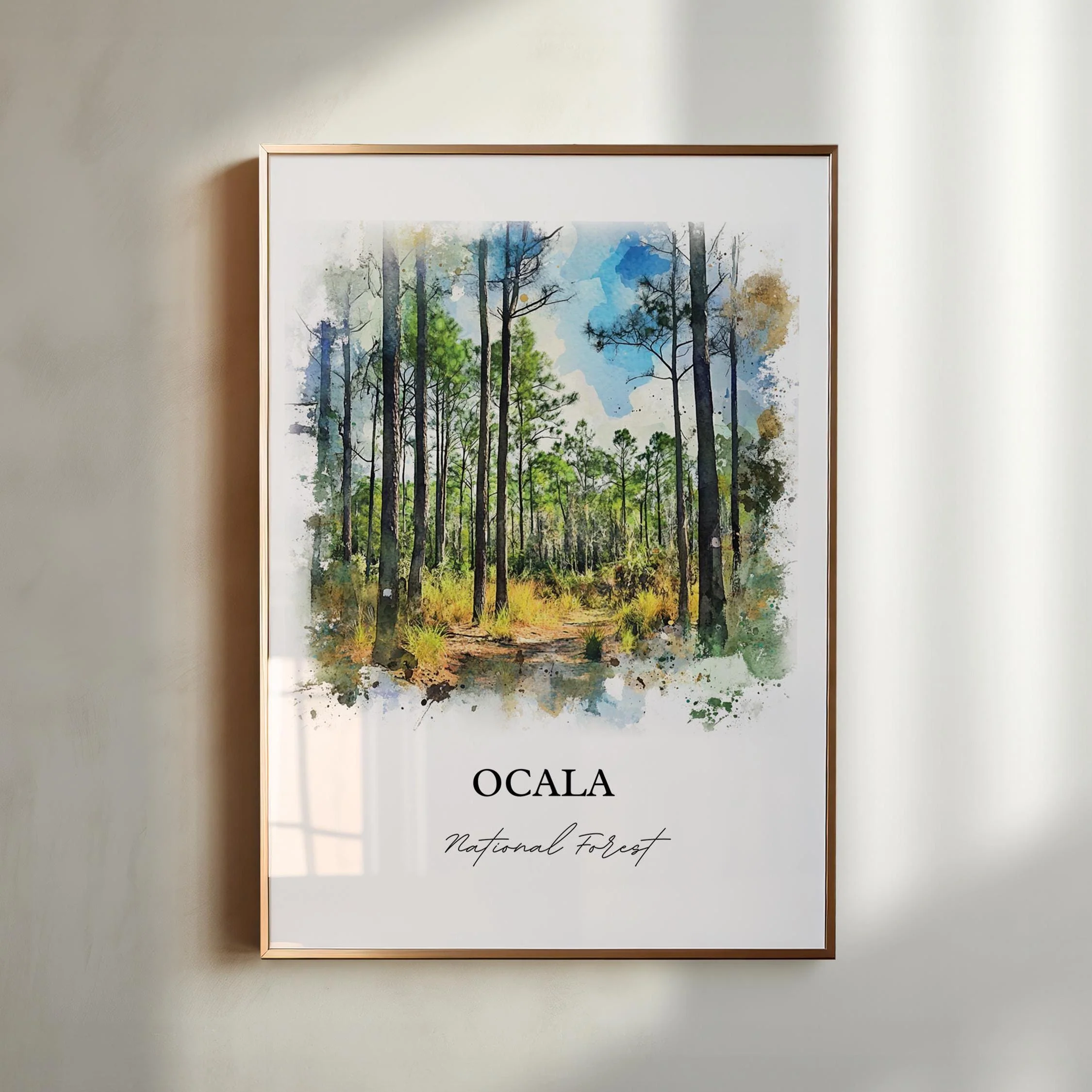 Ocala National Forest, USA – Watercolor Art Print
