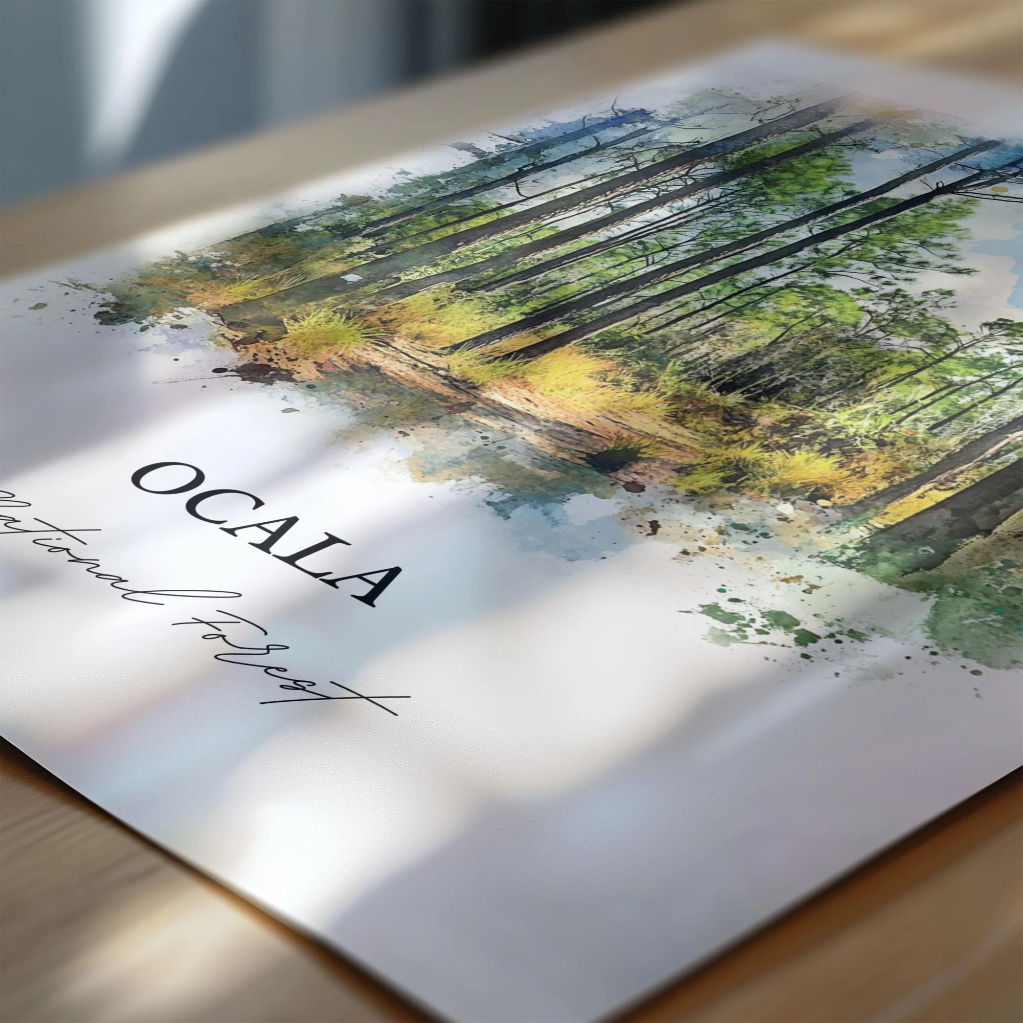 Ocala National Forest, USA – Watercolor Art Print - Image 2