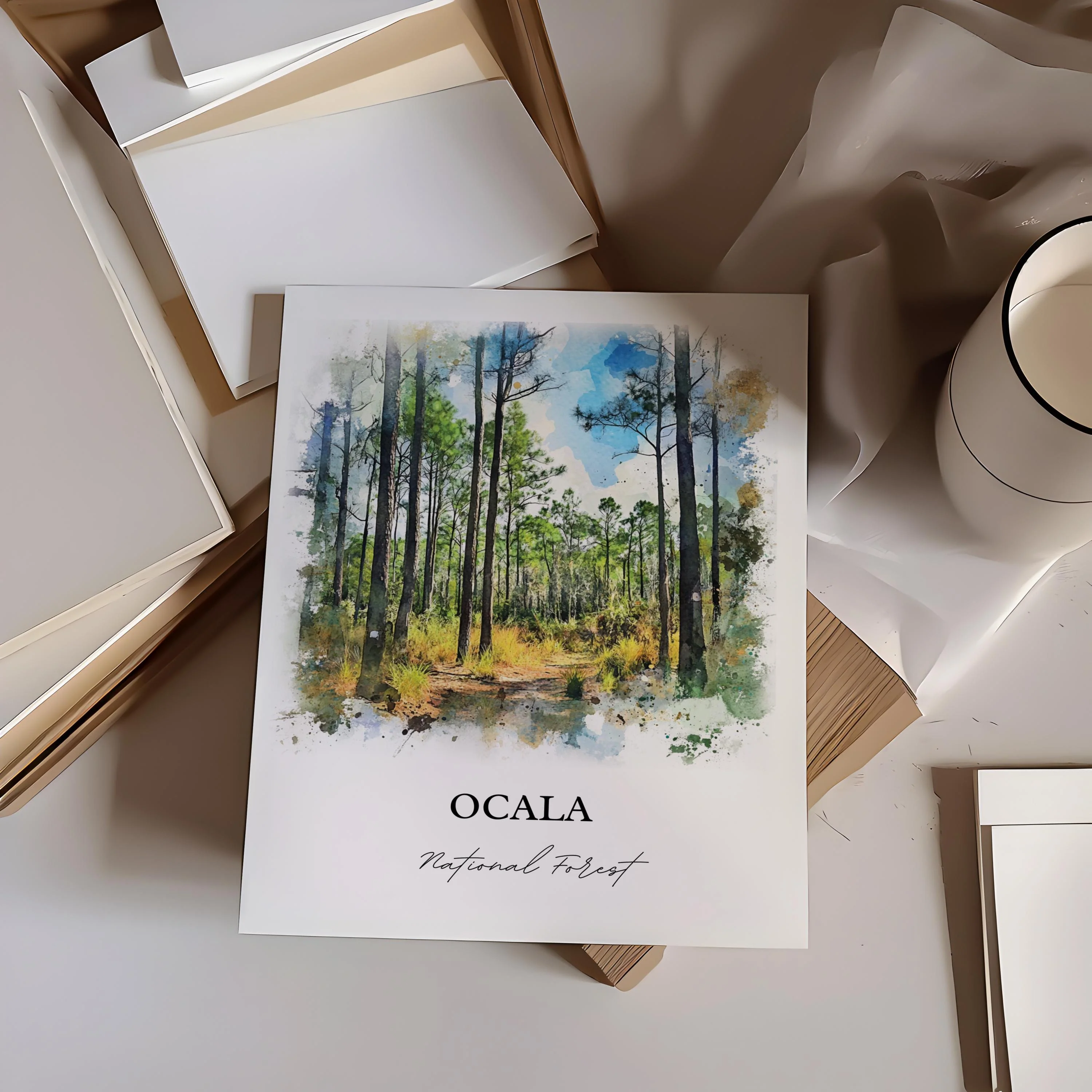 Ocala National Forest, USA – Watercolor Art Print - Image 4