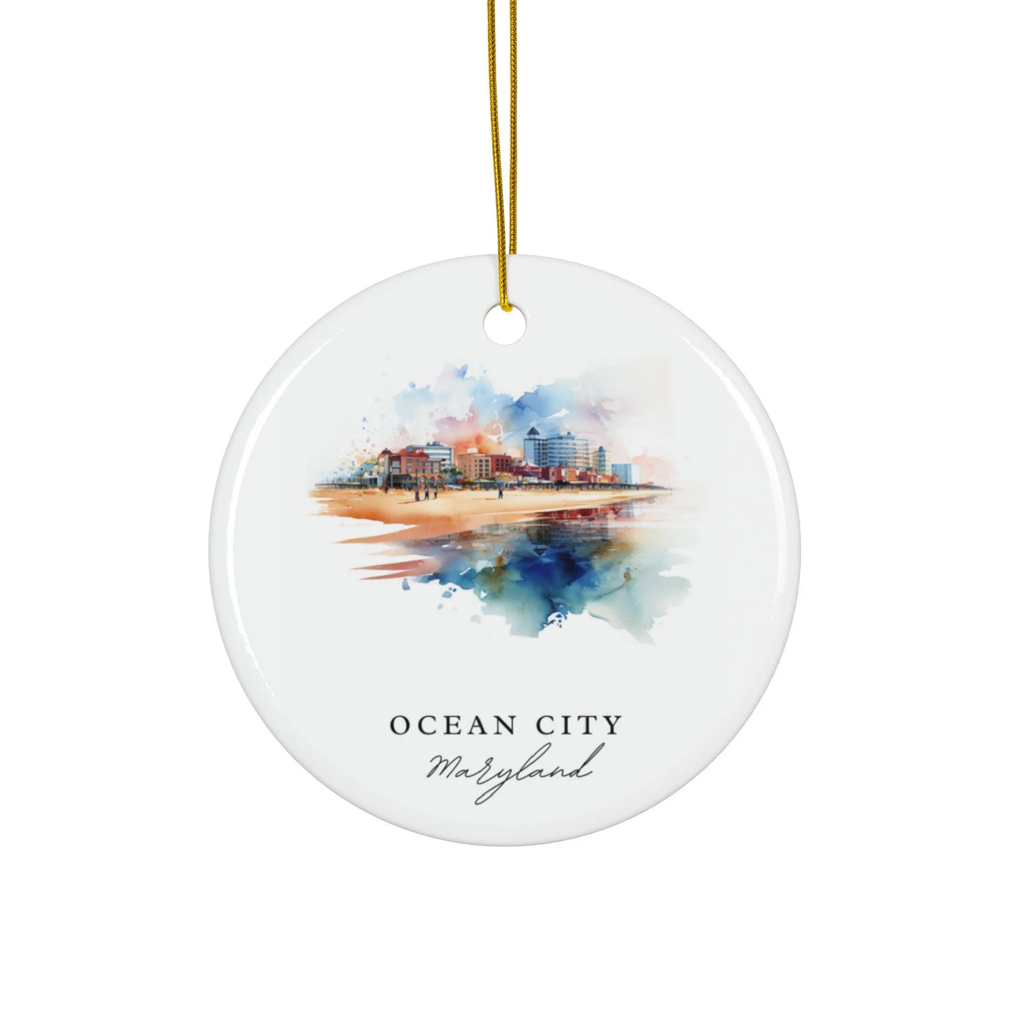 Ocean City MD Ornament: Unique Ocean City Souvenir, Ocean City Maryland Decor, and Authentic Ocean City MD Gift