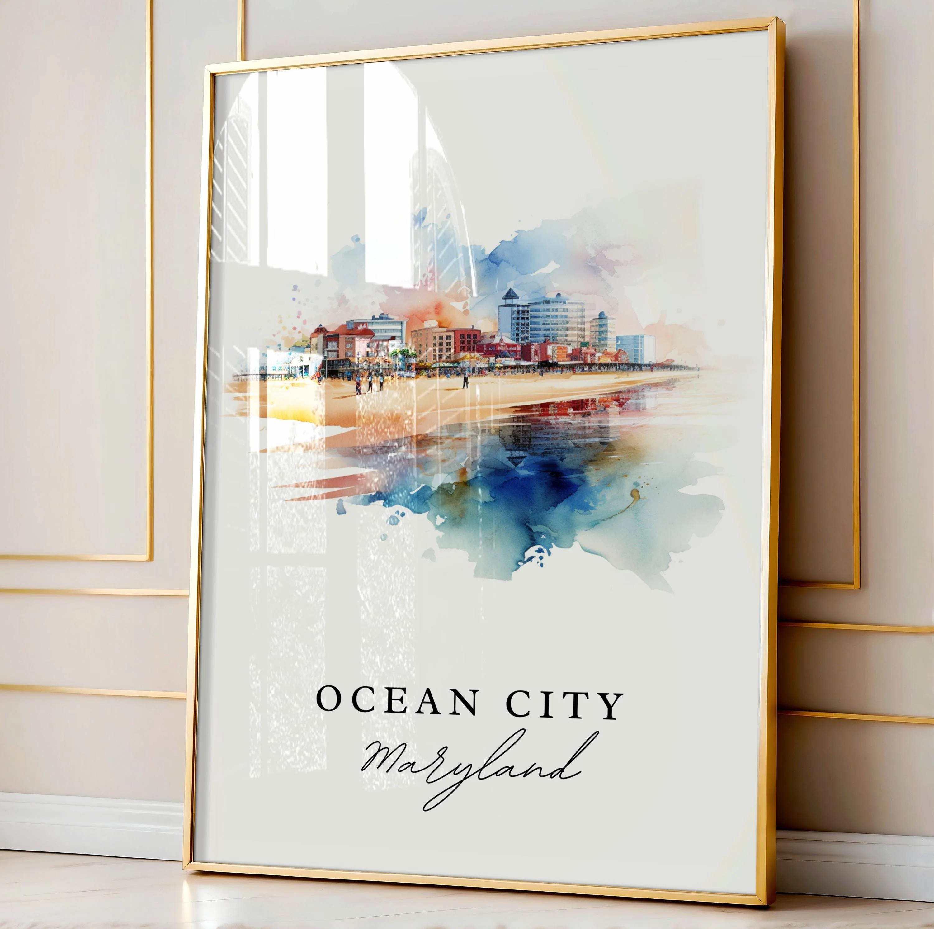 Ocean City, Maryland – Watercolor Art Print - Image 4