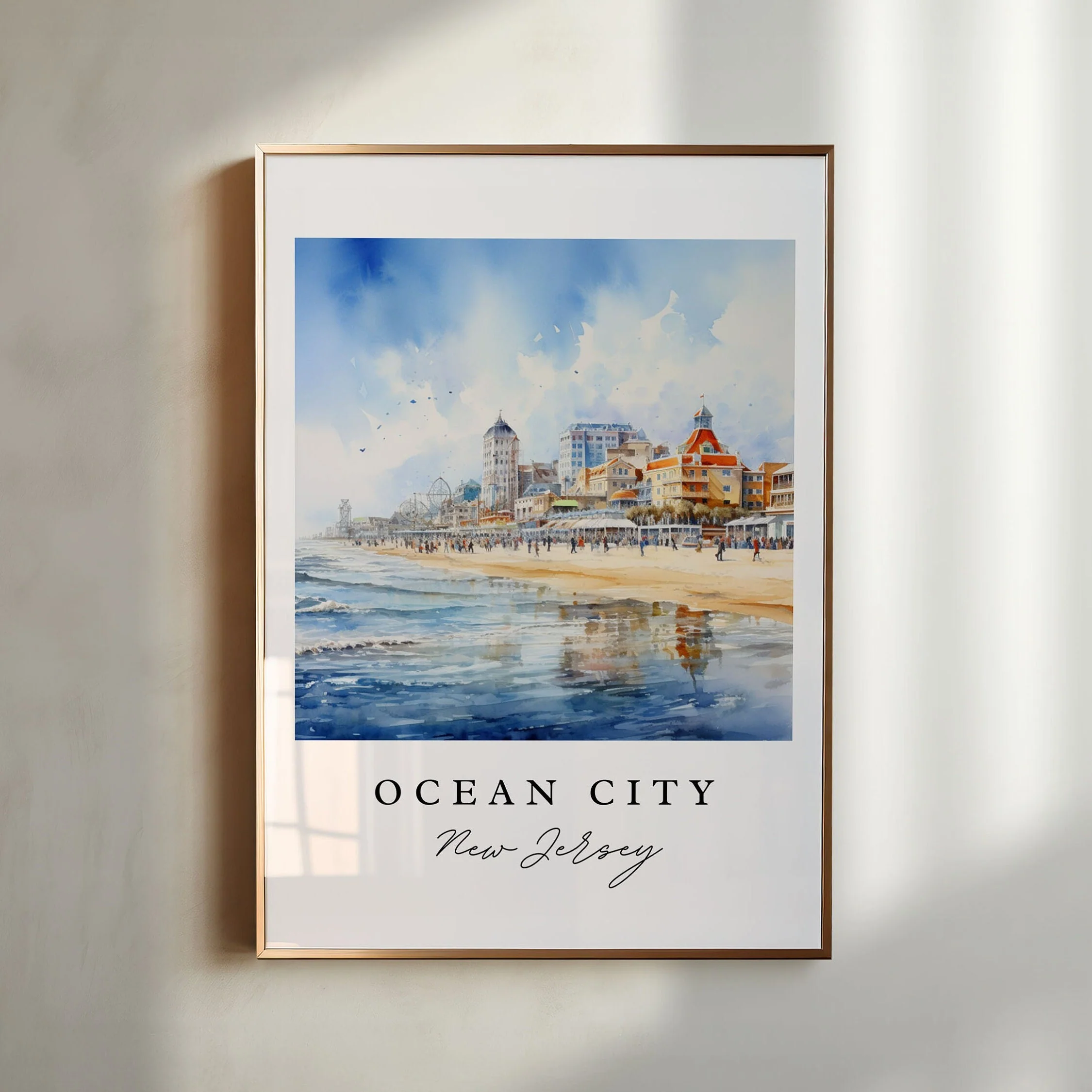 Ocean City, Maryland – Watercolor Art Print