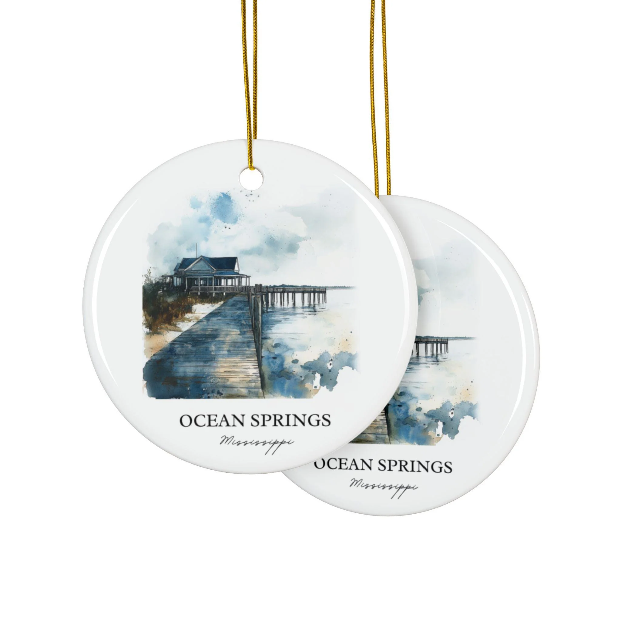 Ocean Springs MS Ornament: Unique Gulf Coast Souvenir, Ocean Springs Xmas Decor, and Authentic Mississippi Gift - Image 2