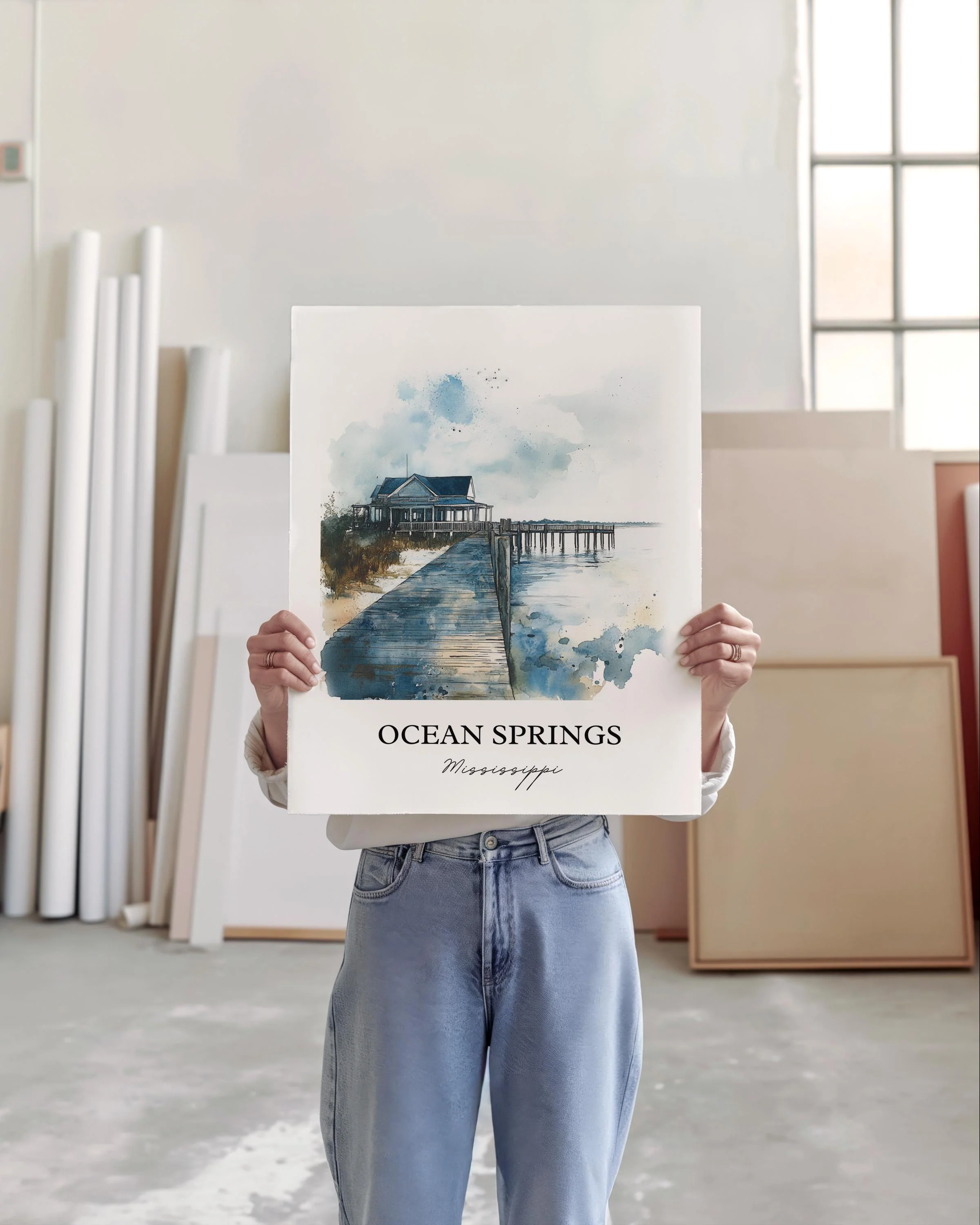 Ocean Springs, Mississippi – Watercolor Art Print - Image 6