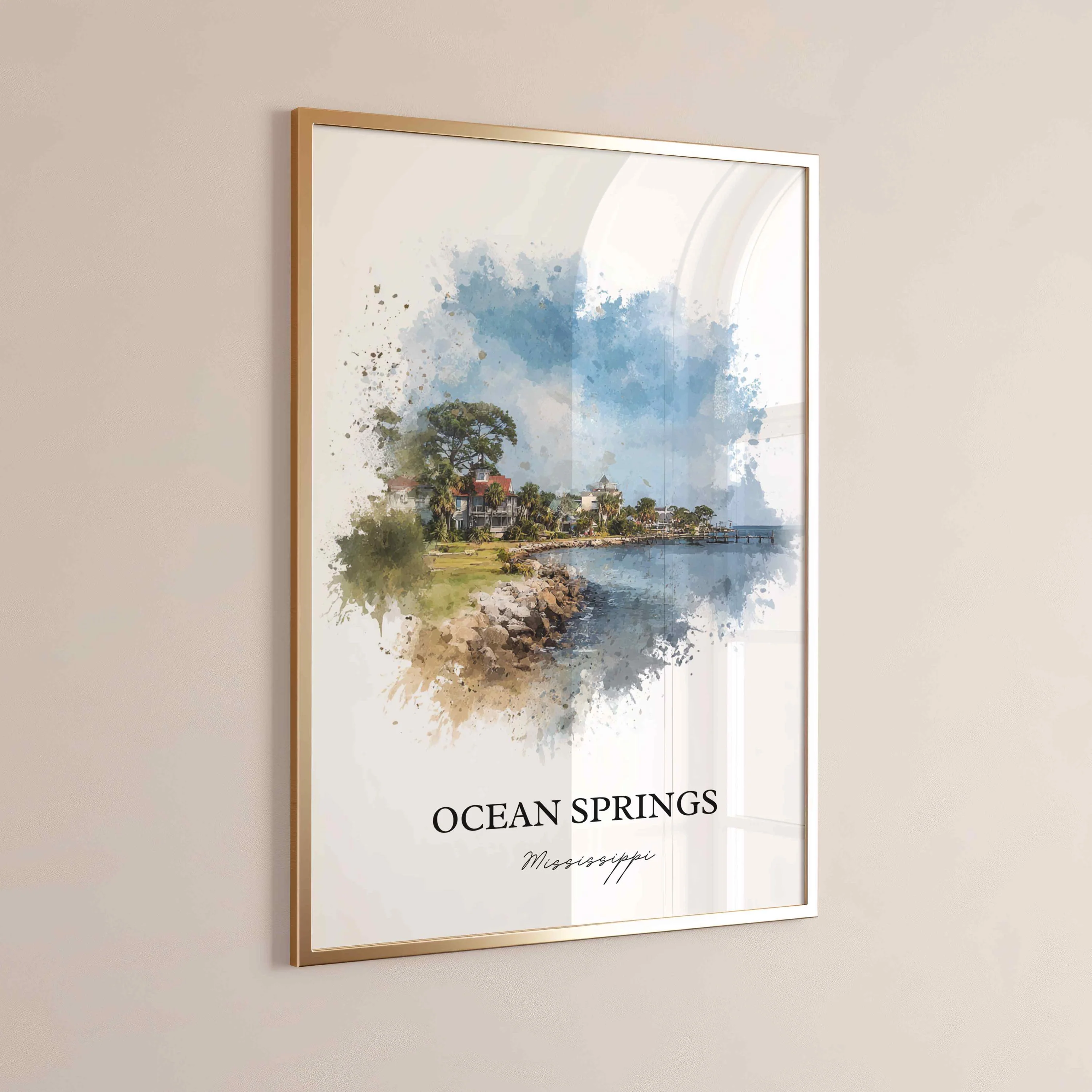 Ocean Springs, Mississippi – Watercolor Art Print - Image 5