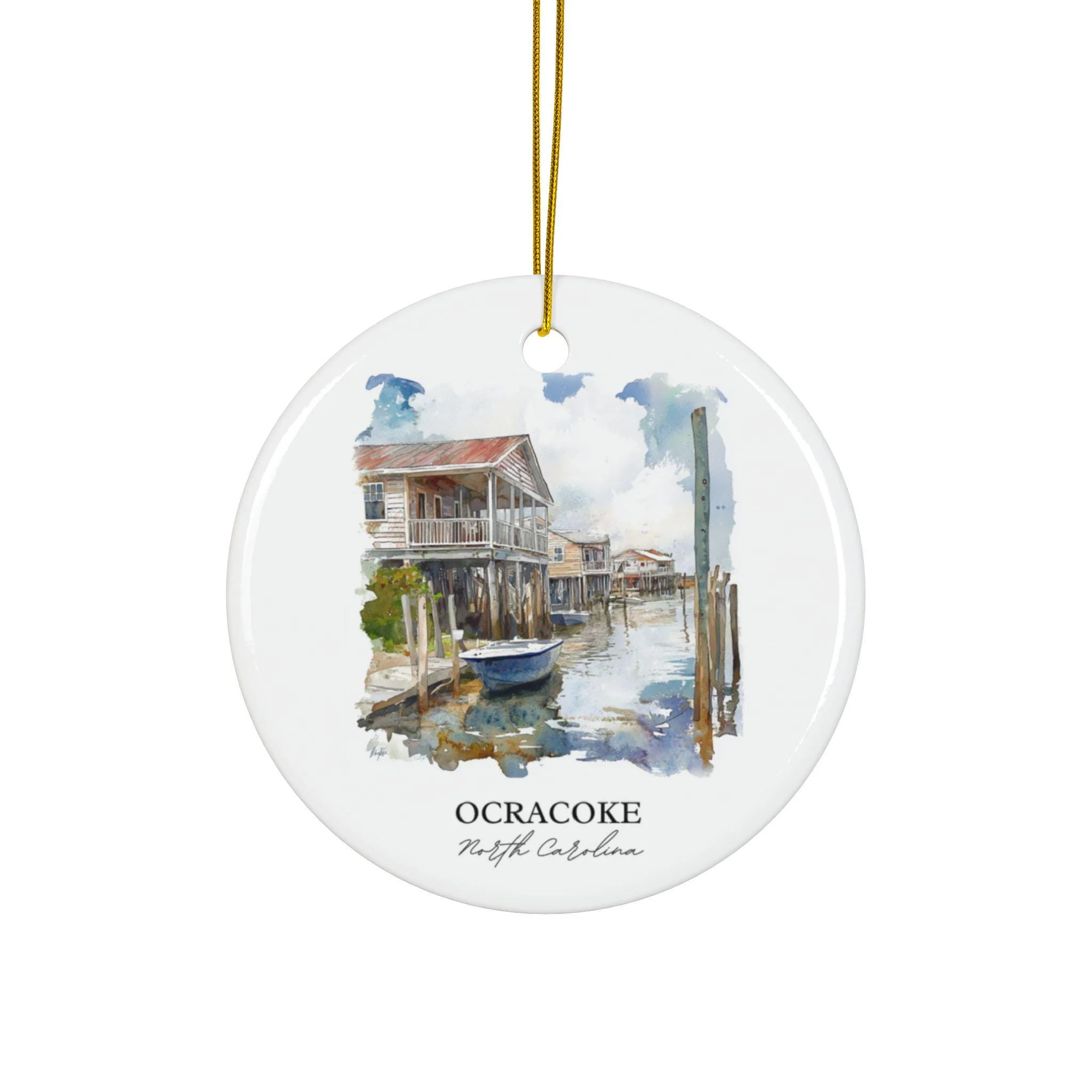 Ocracoke NC Ornament: Unique Ocracoke NC Souvenir, Ocracoke NC Xmas Decor, and Authentic Ocracoke Gift