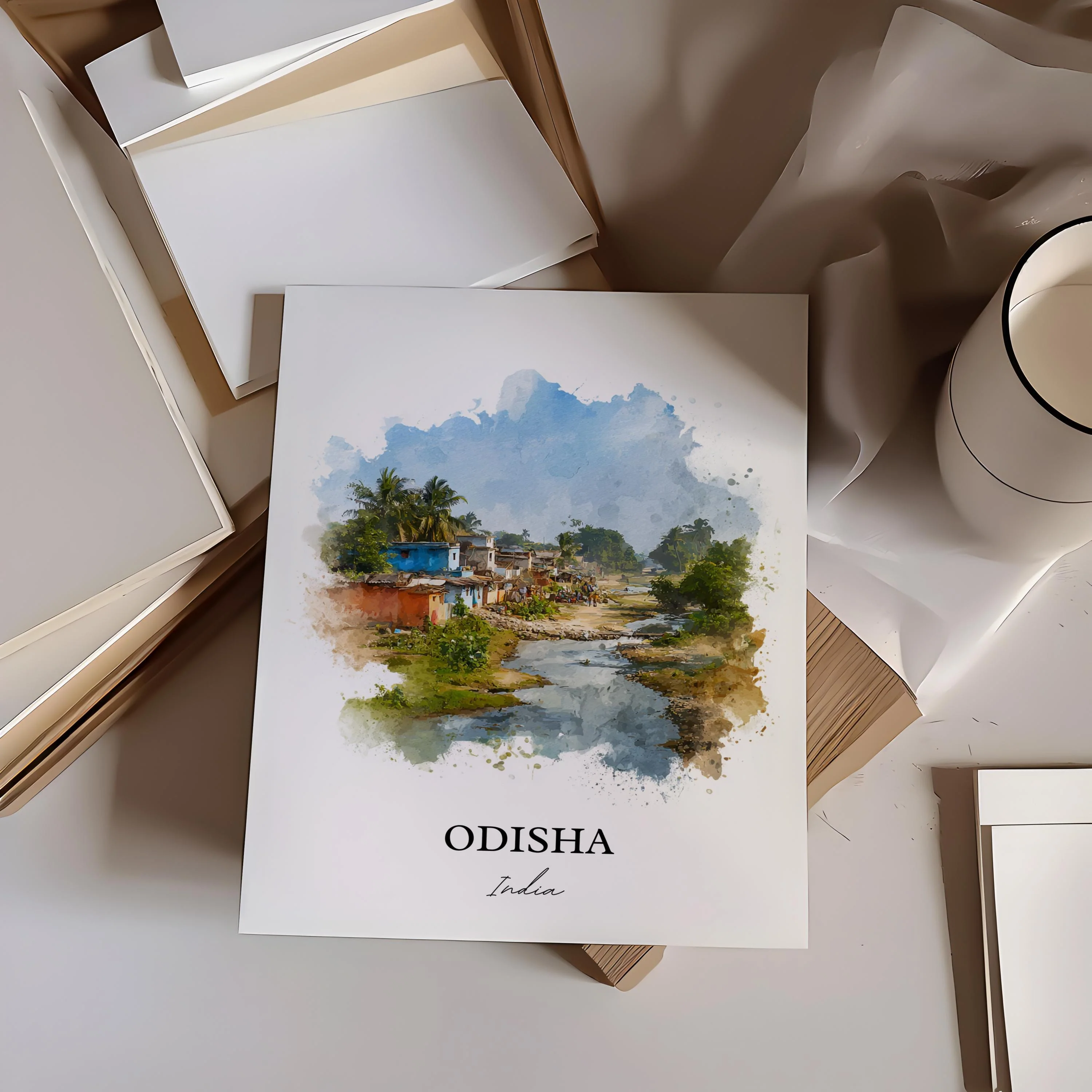 Odisha, India – Watercolor Art Print - Image 4