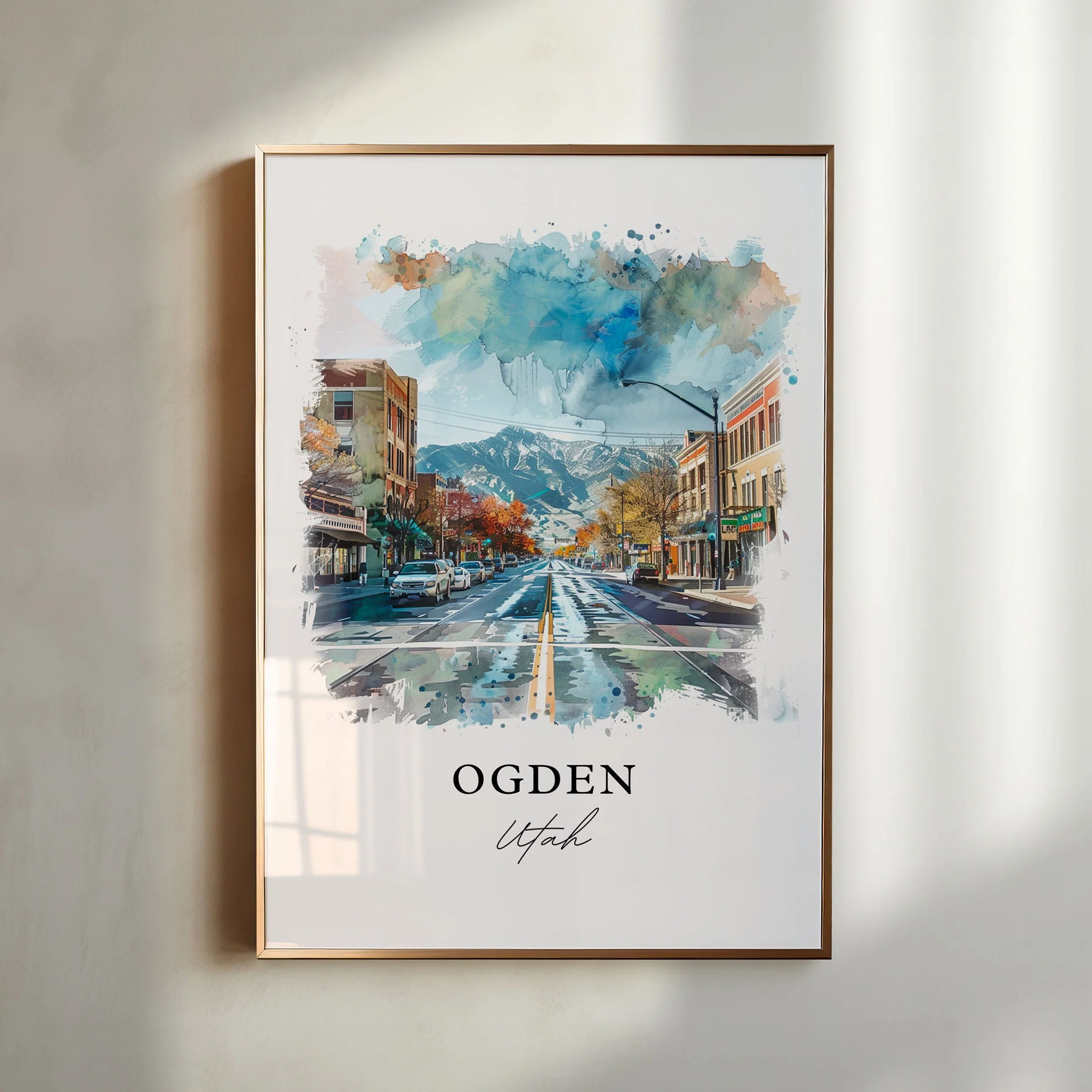 Ogden, Utah, Utah – Watercolor Art Print