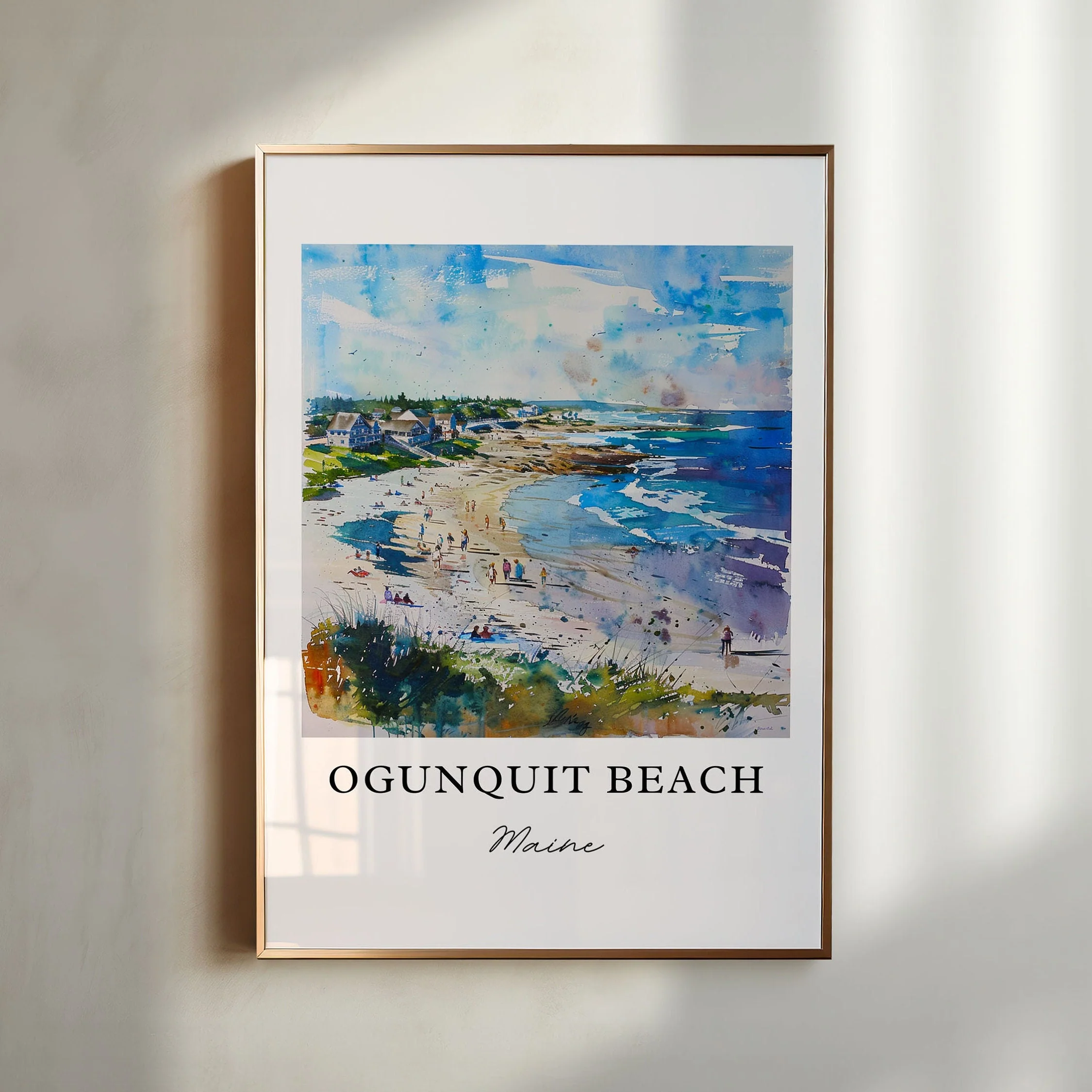 Ogunquit, Maine, Maine – Watercolor Art Print