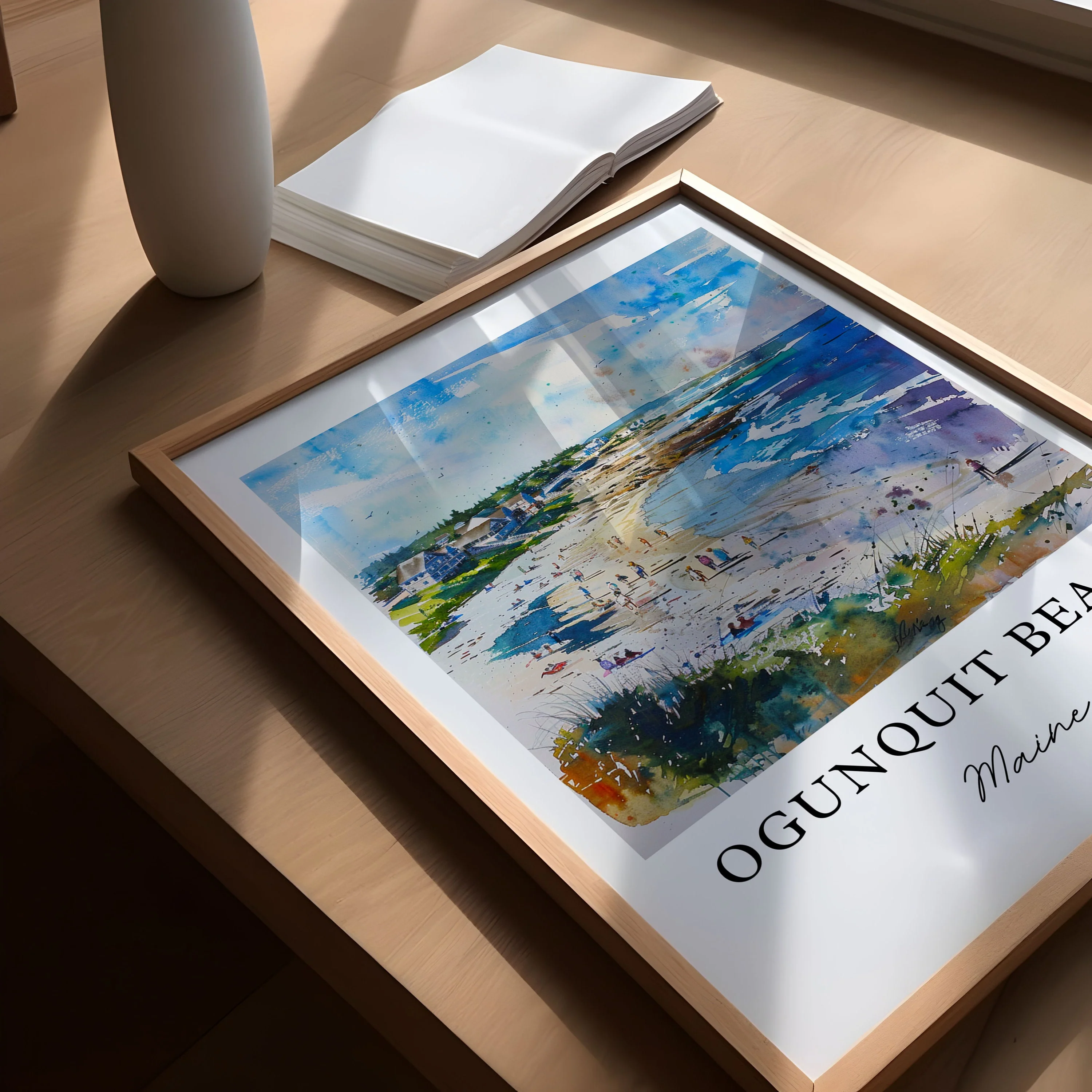 Ogunquit, Maine, Maine – Watercolor Art Print - Image 3