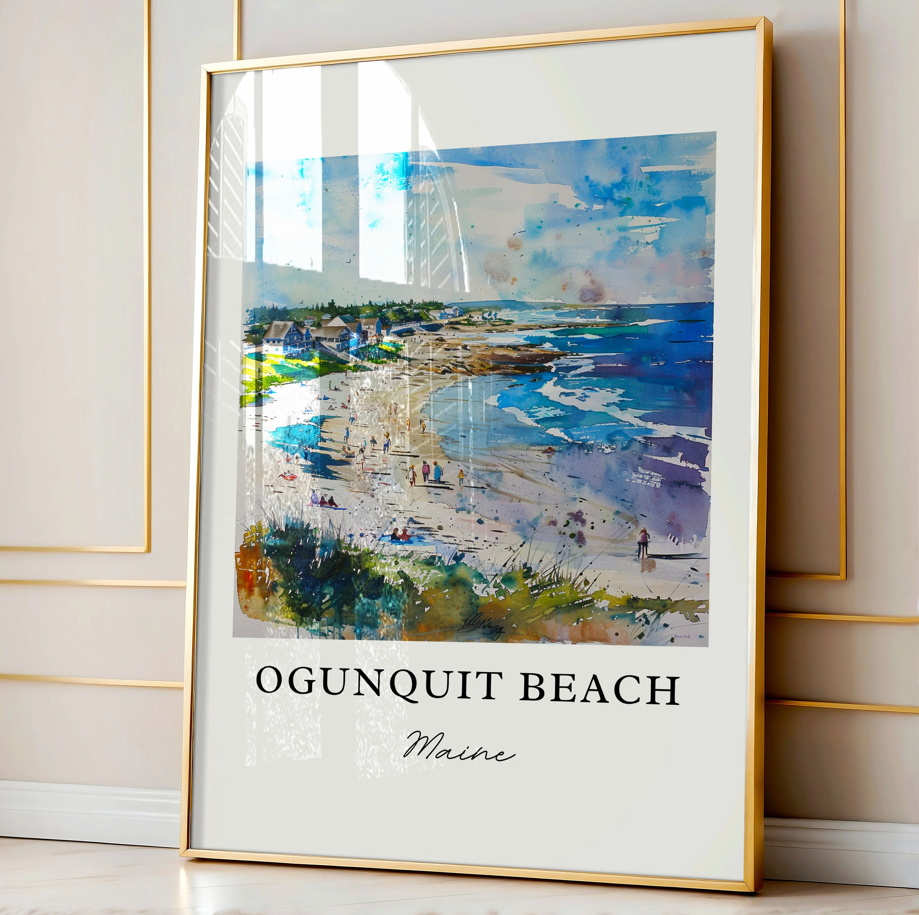 Ogunquit, Maine, Maine – Watercolor Art Print - Image 4