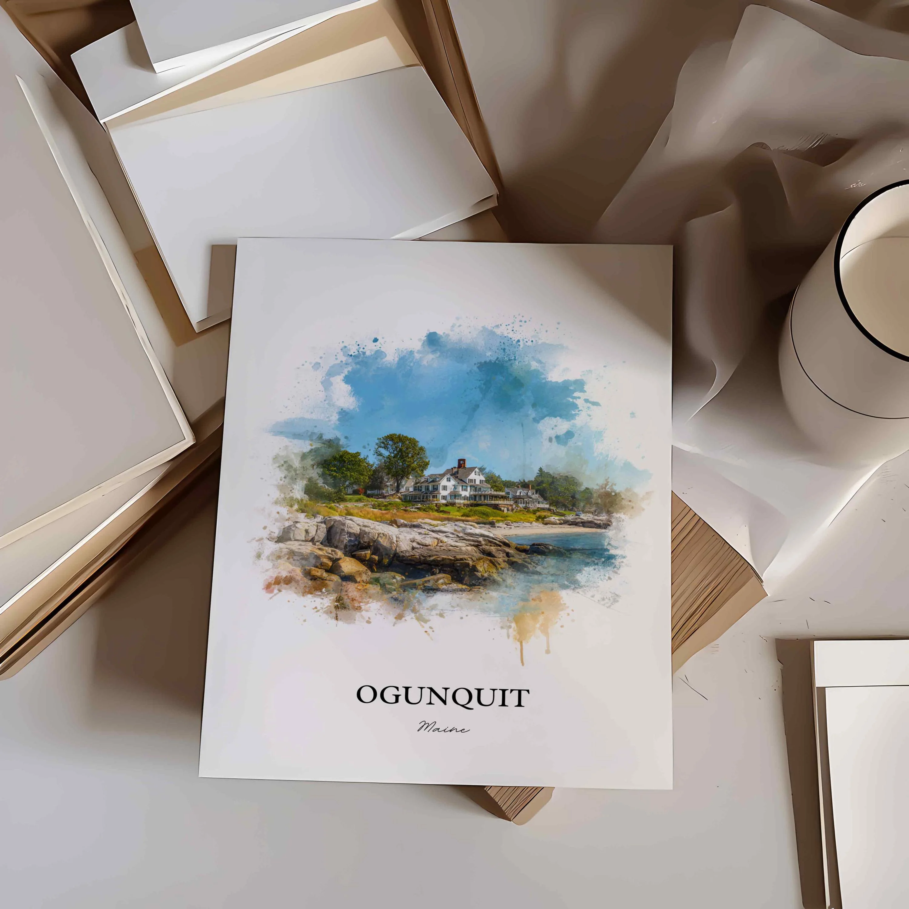 Ogunquit, Maine – Watercolor Art Print - Image 8