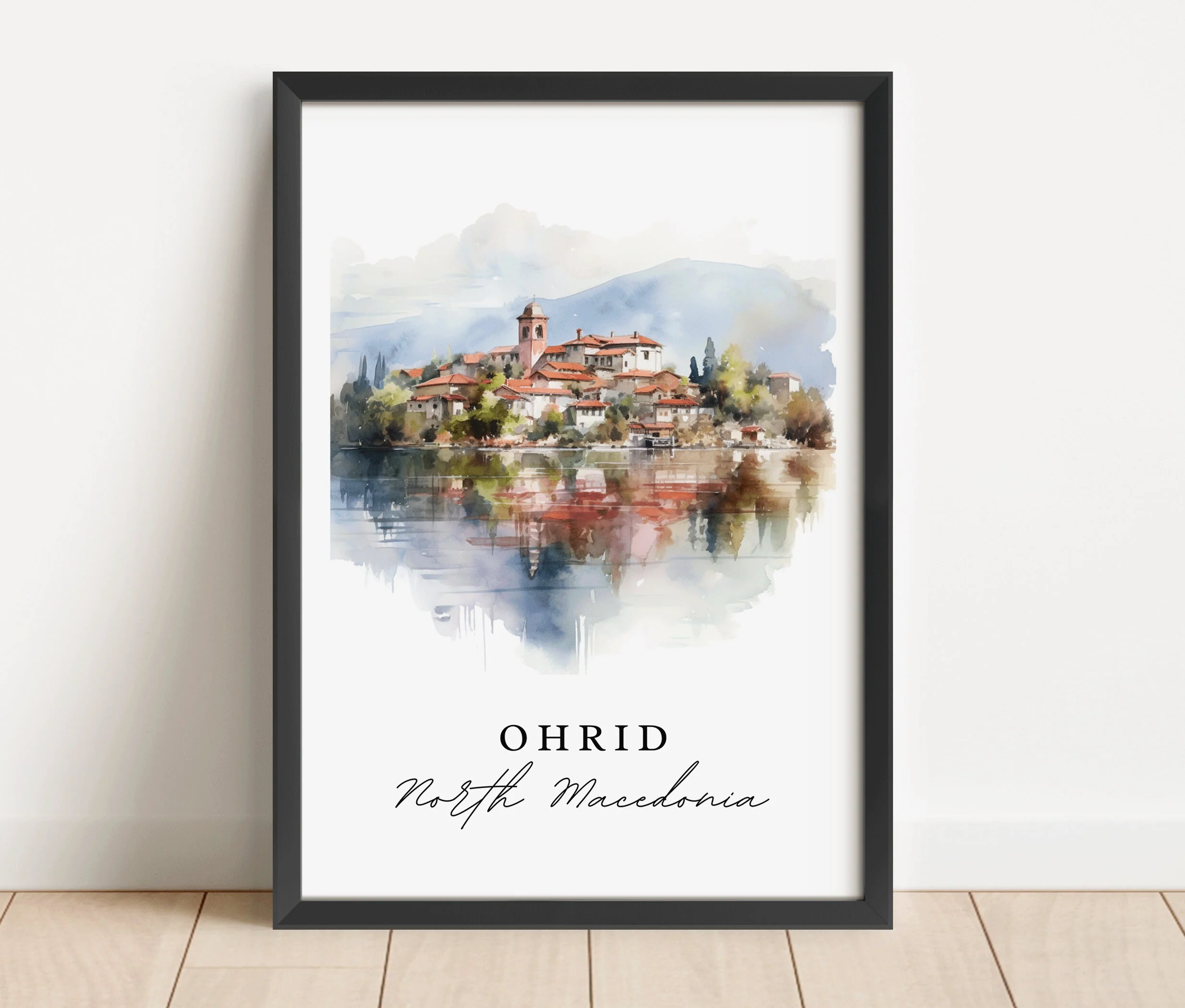 Ohrid, North Macedonia – Watercolor Art Print