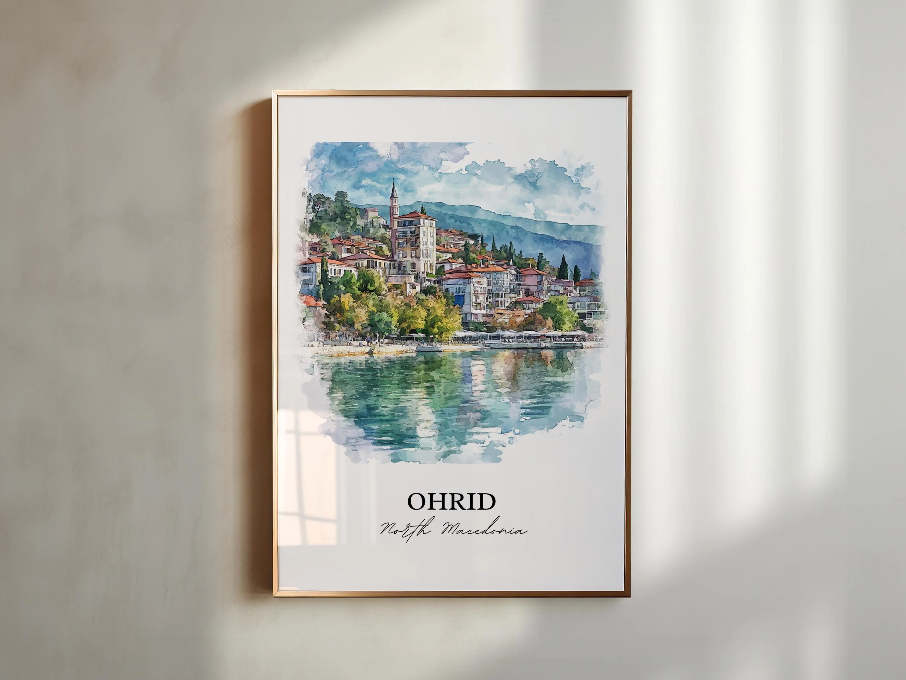 Ohrid, North Macedonia – Watercolor Art Print - Image 6