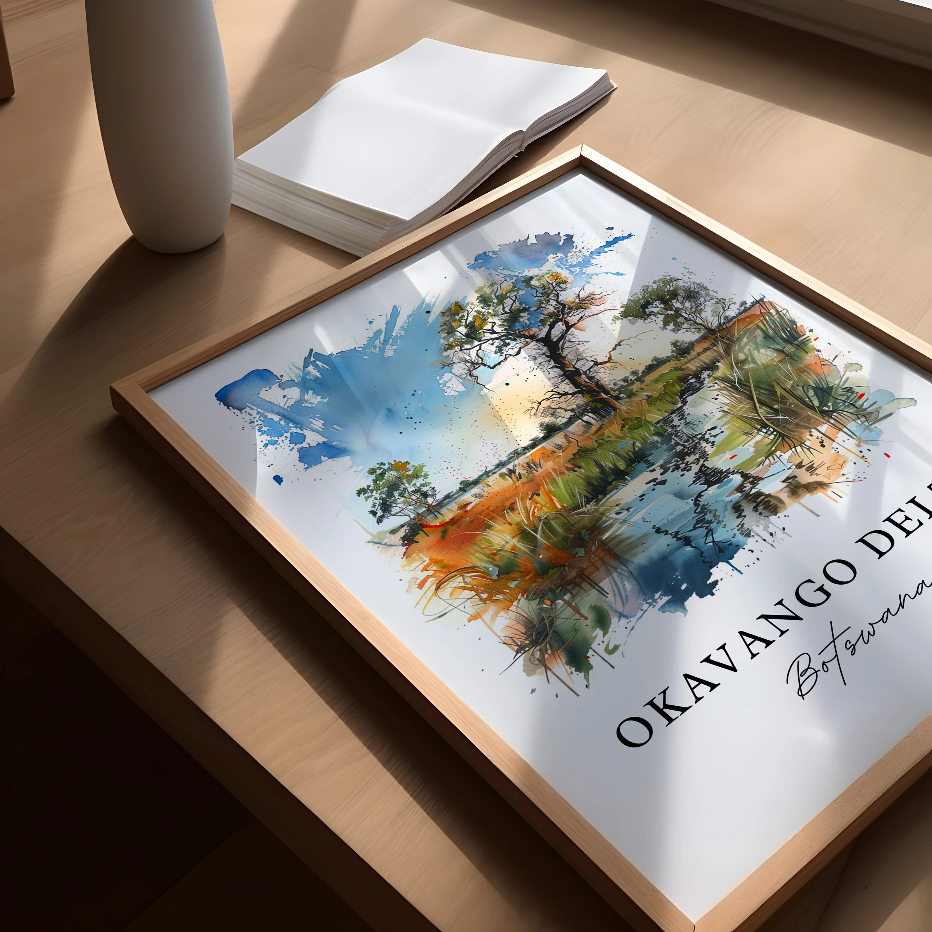 Okavango Delta, Botswana – Watercolor Art Print - Image 3