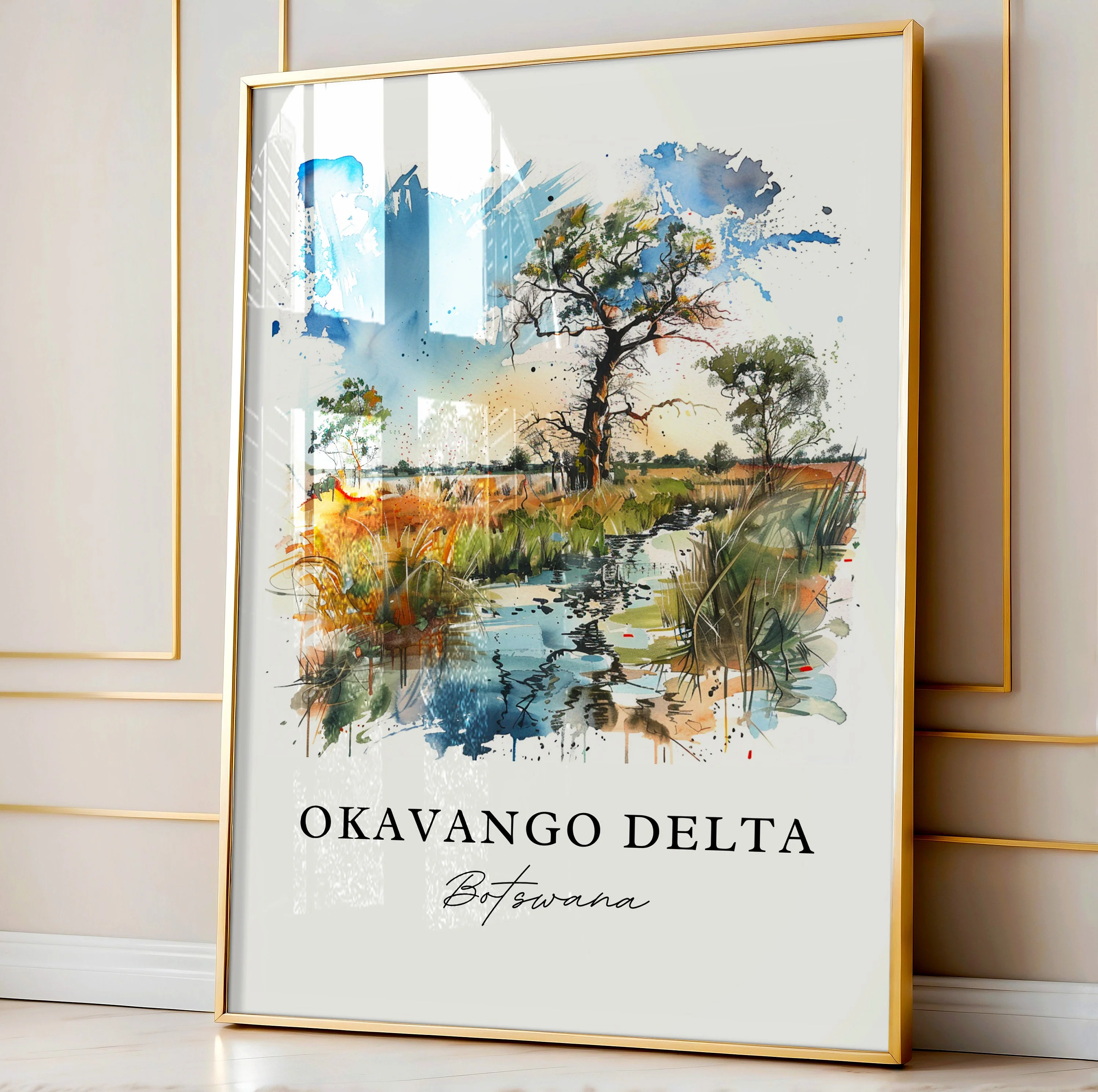 Okavango Delta, Botswana – Watercolor Art Print - Image 4
