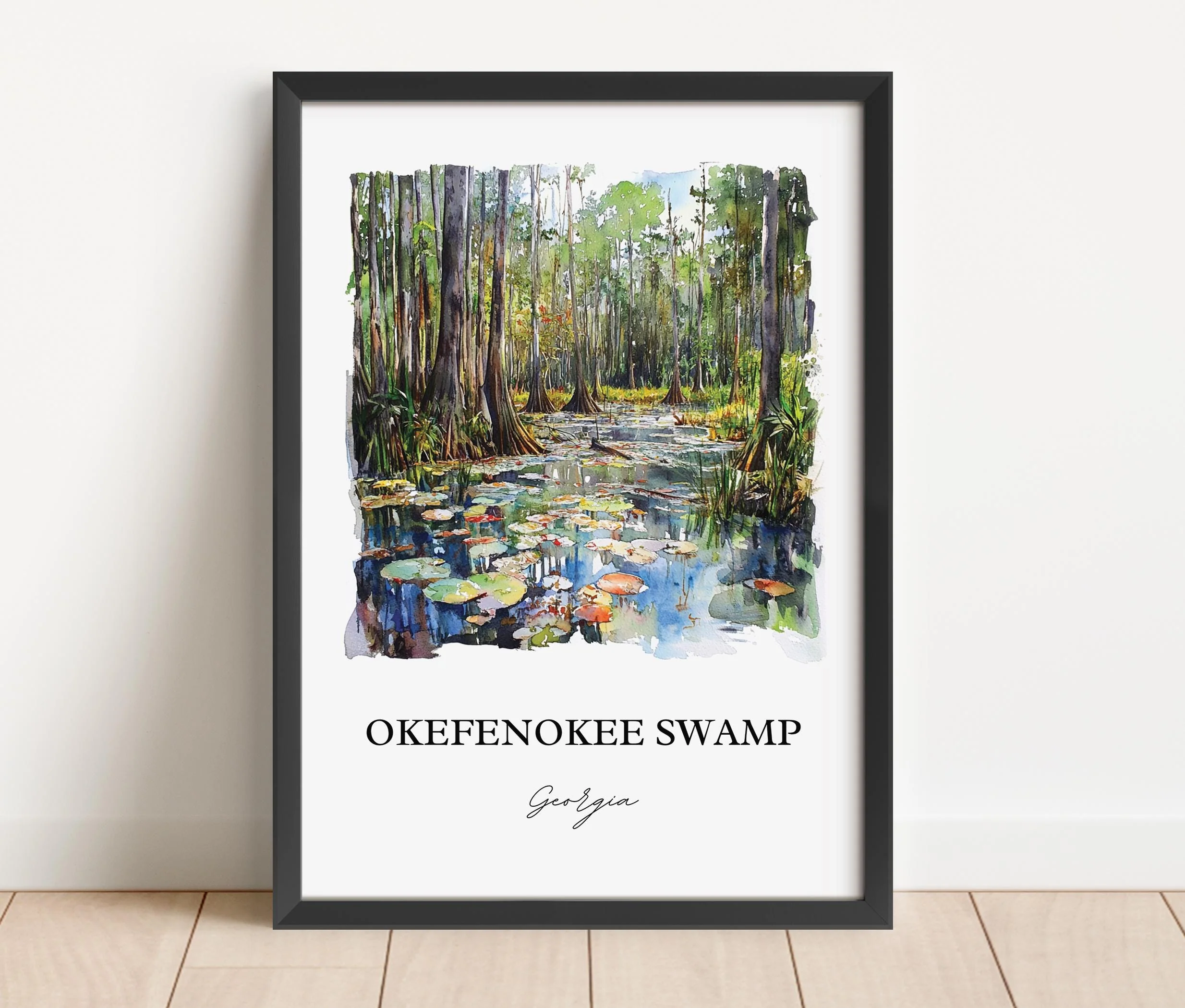 Okefenokee Swamp, Georgia, USA – Watercolor Art Print