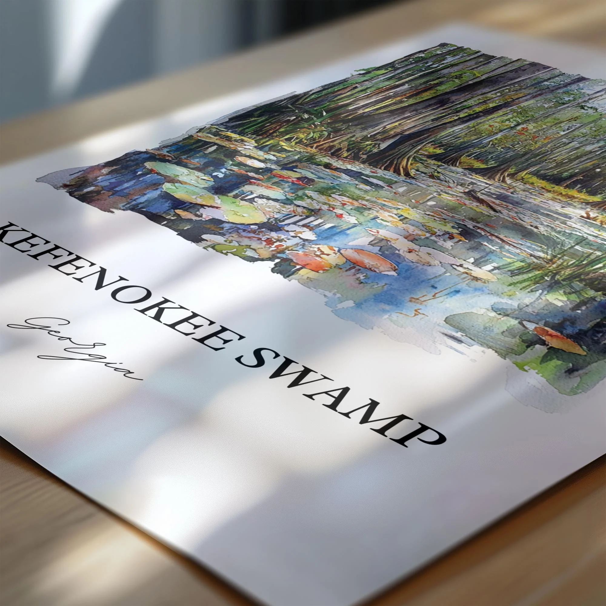 Okefenokee Swamp, Georgia, USA – Watercolor Art Print - Image 2
