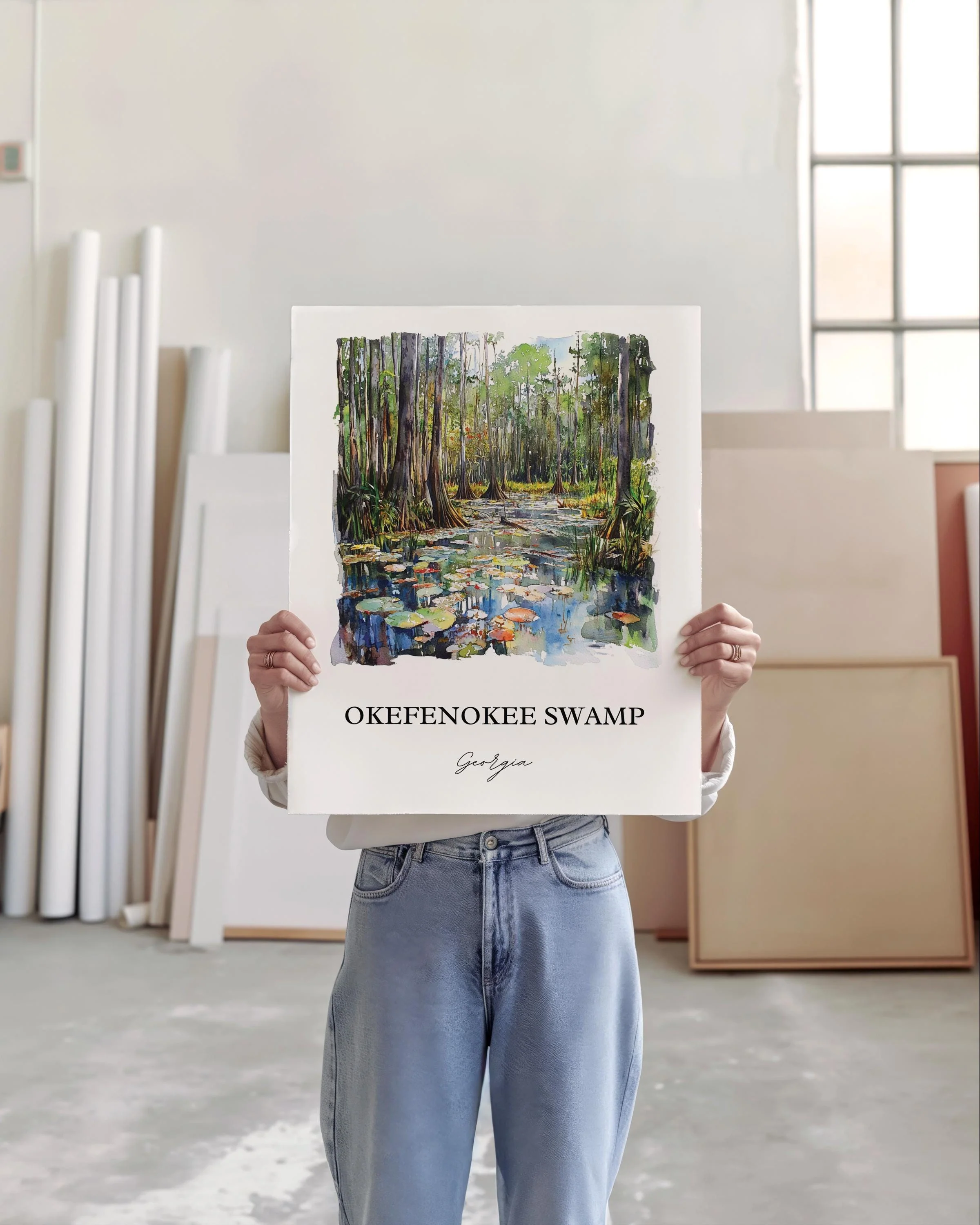 Okefenokee Swamp, Georgia, USA – Watercolor Art Print - Image 5