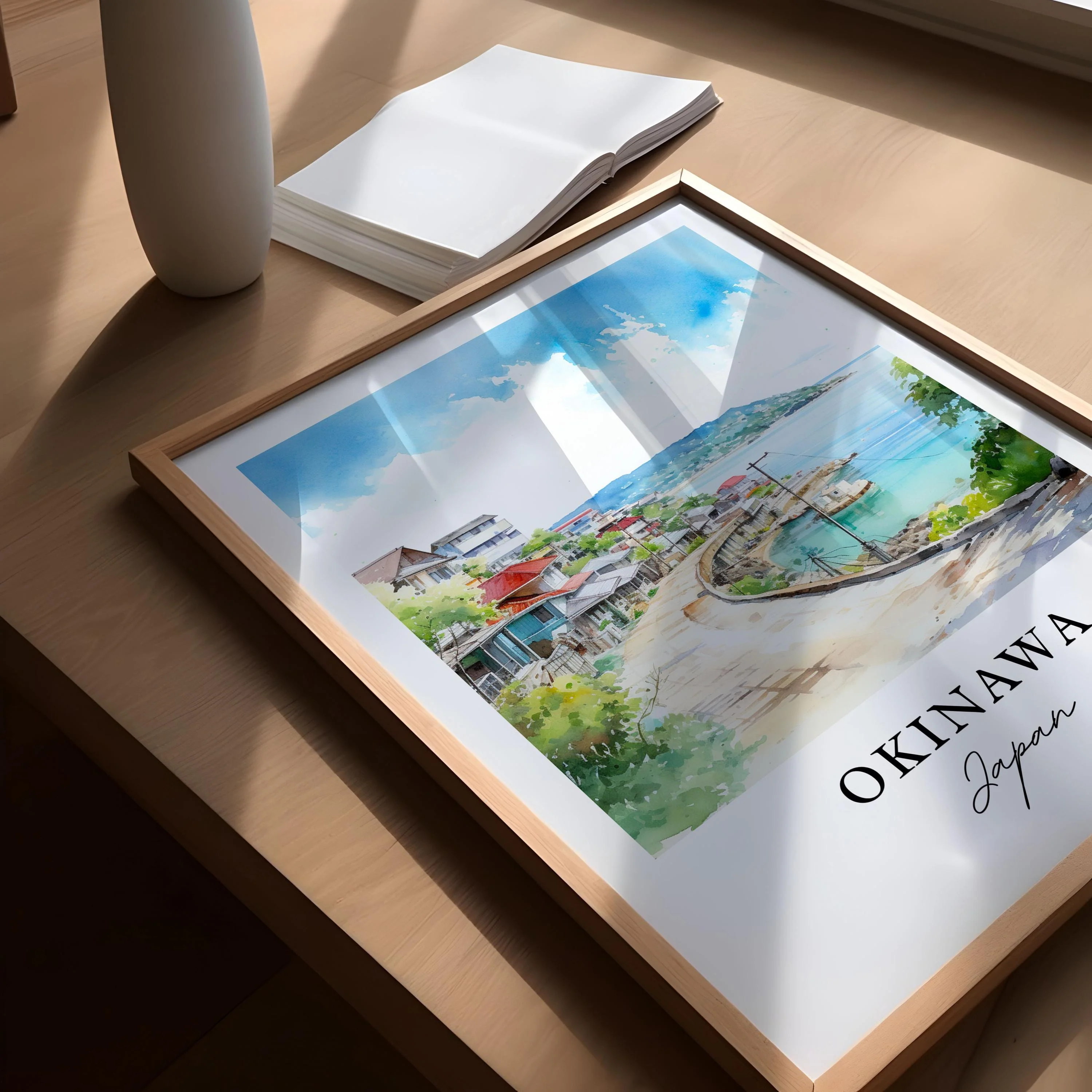 Okinawa, Japan – Watercolor Art Print - Image 3