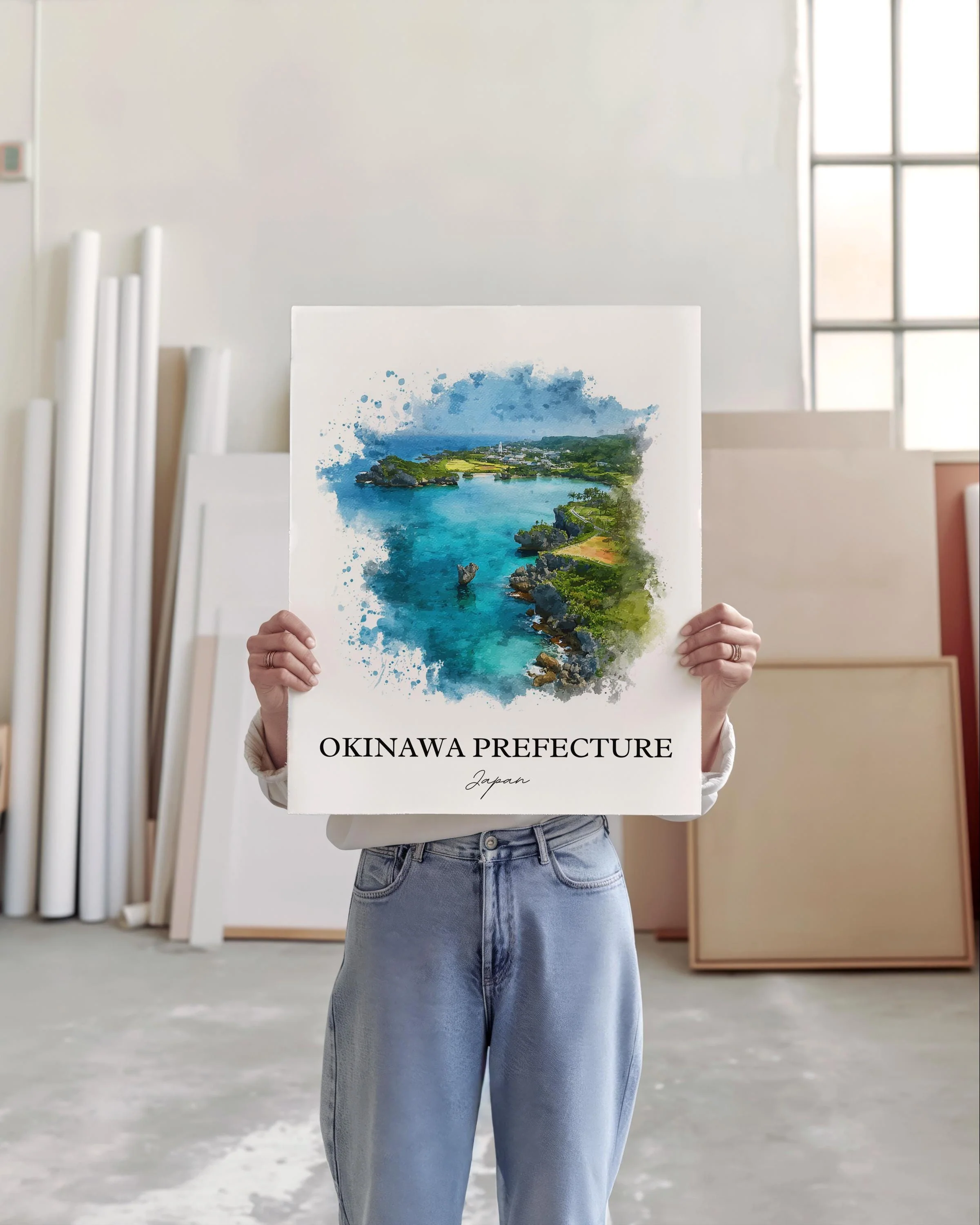 Okinawa, Japan – Watercolor Art Print - Image 3