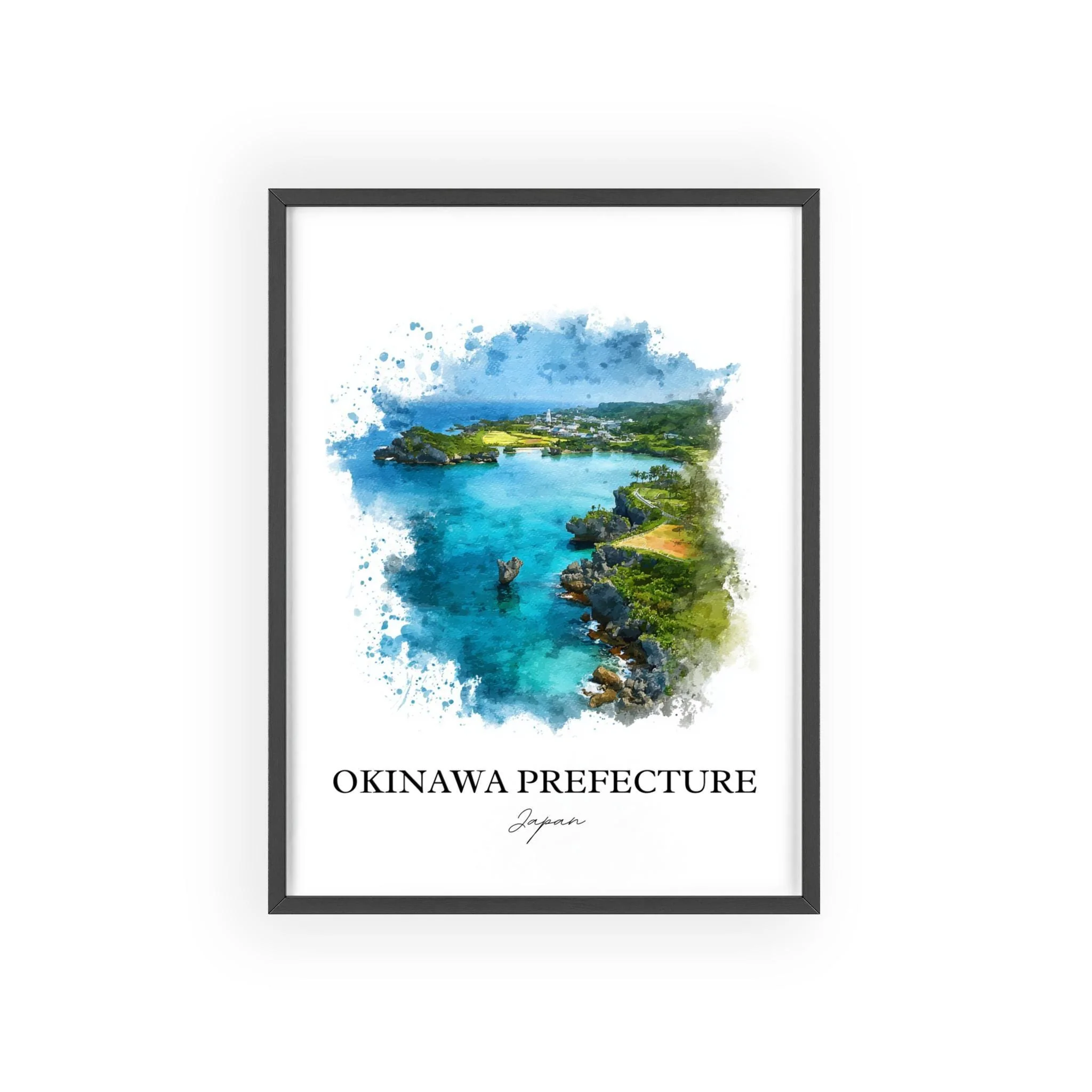 Okinawa, Japan – Watercolor Art Print - Image 7