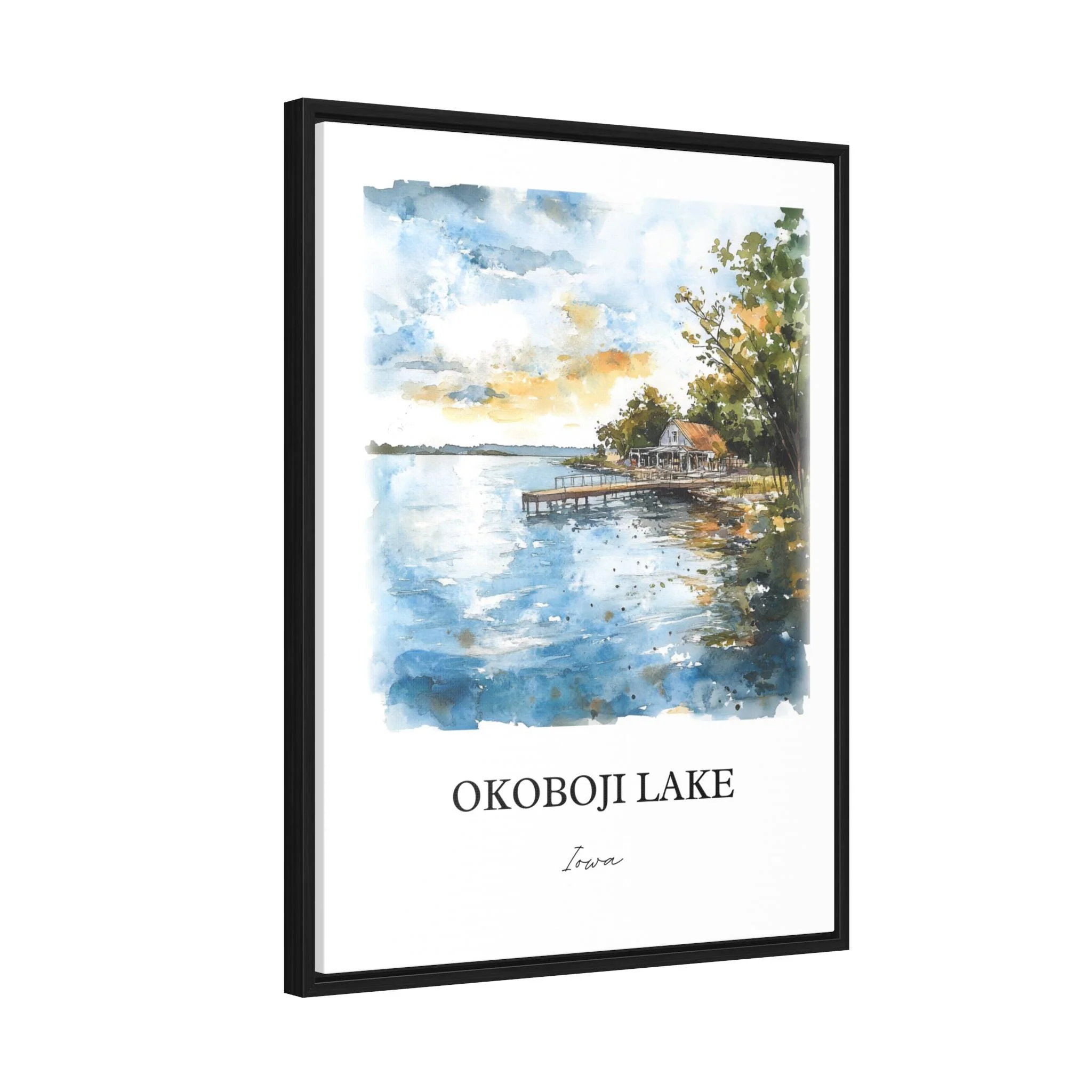Okoboji Lake, Iowa, Iowa – Watercolor Art Print - Image 8