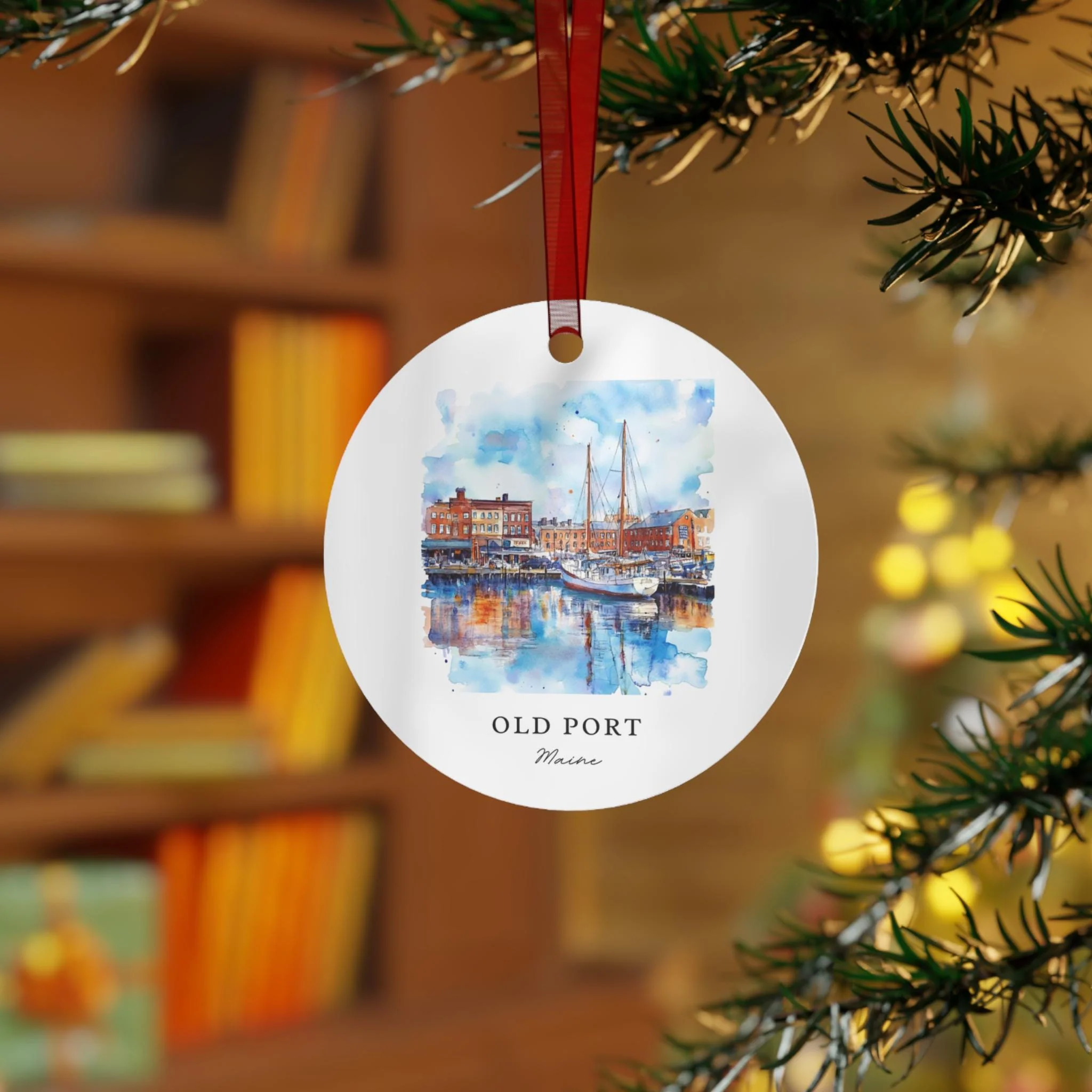Old Port Maine Ornament: Unique Portland Souvenir, Portland ME Xmas Decor, and Authentic Portland Maine Gift - Image 4