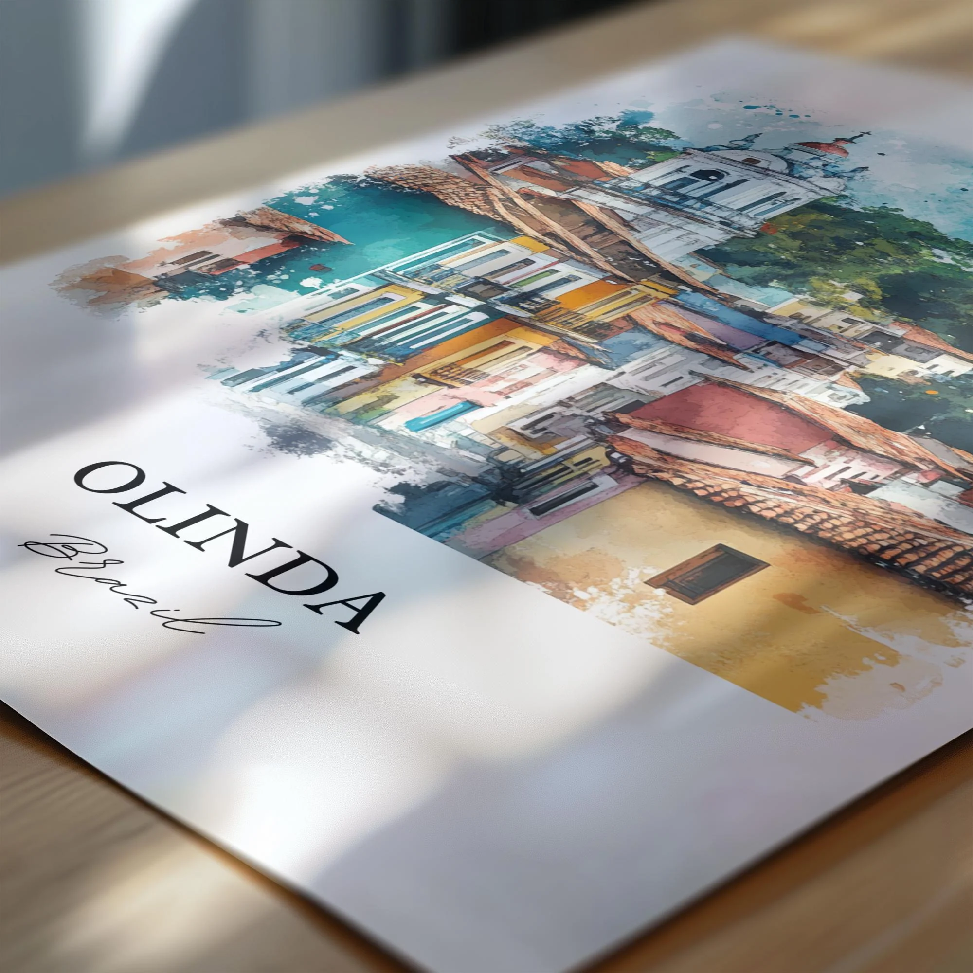 Olinda, Brazil – Watercolor Art Print - Image 2