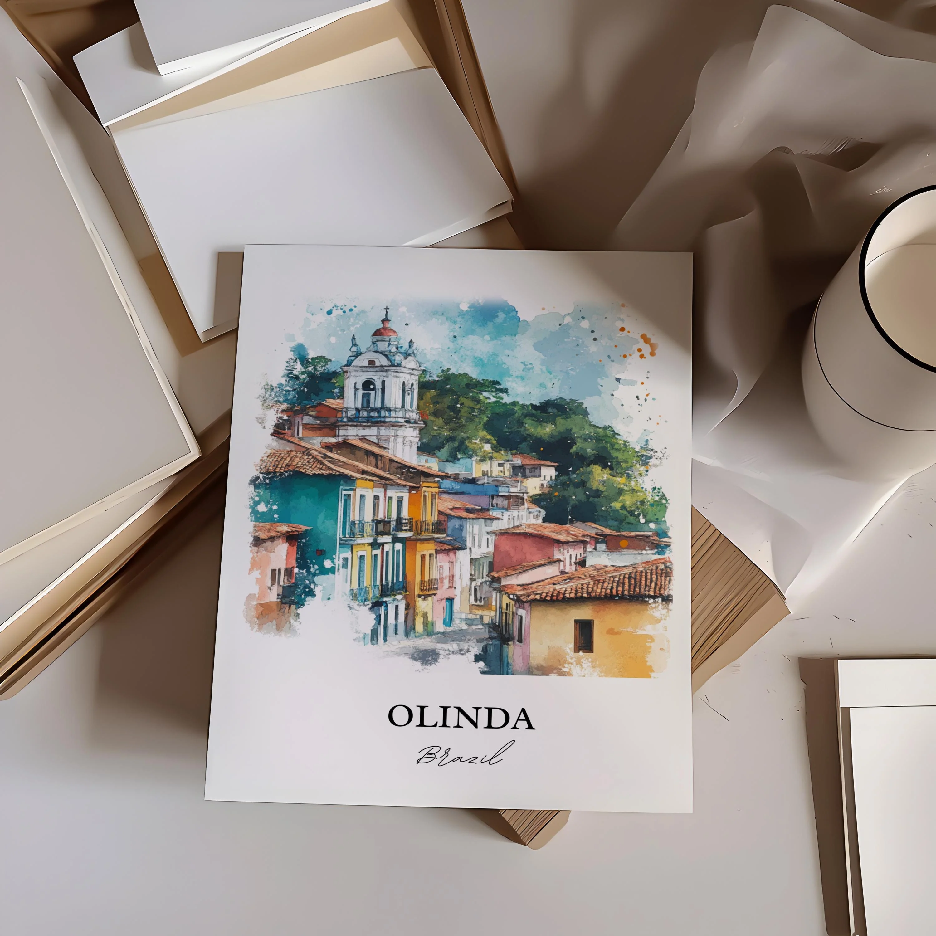 Olinda, Brazil – Watercolor Art Print - Image 5