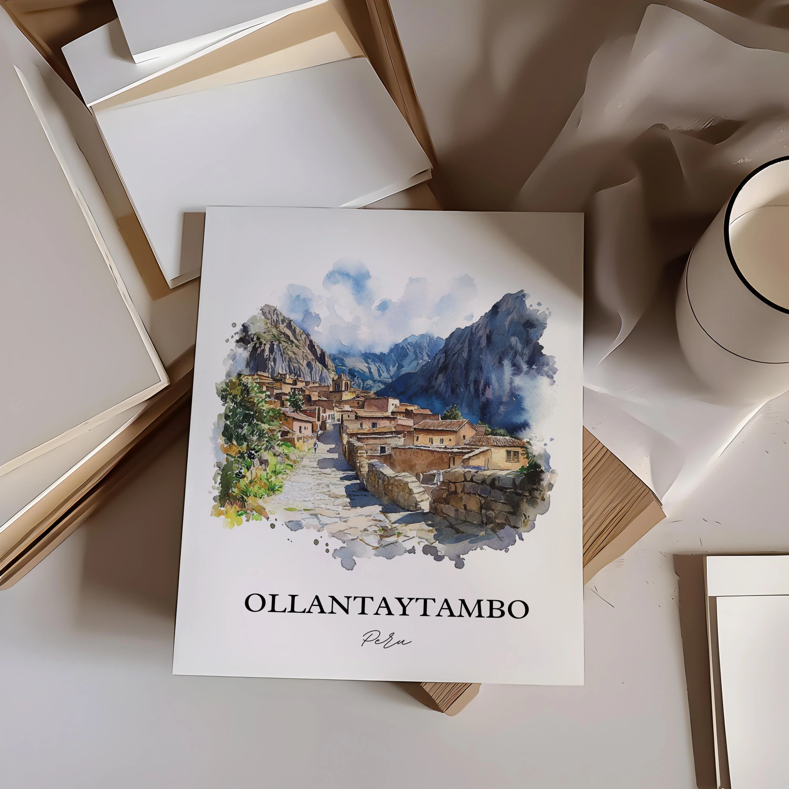 Ollantaytambo, Peru – Watercolor Art Print - Image 6