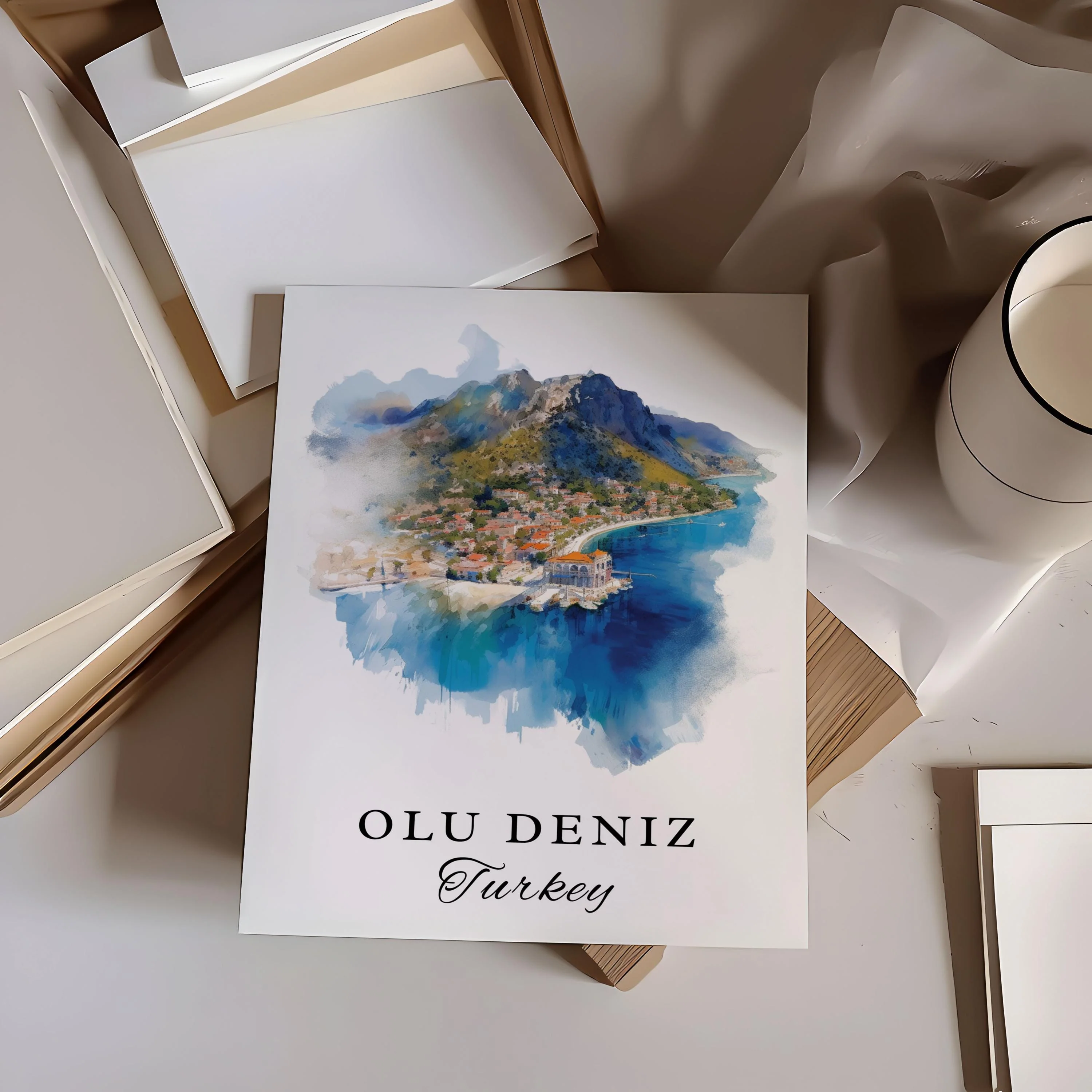 Olu Deniz, Turkey – Watercolor Art Print - Image 2
