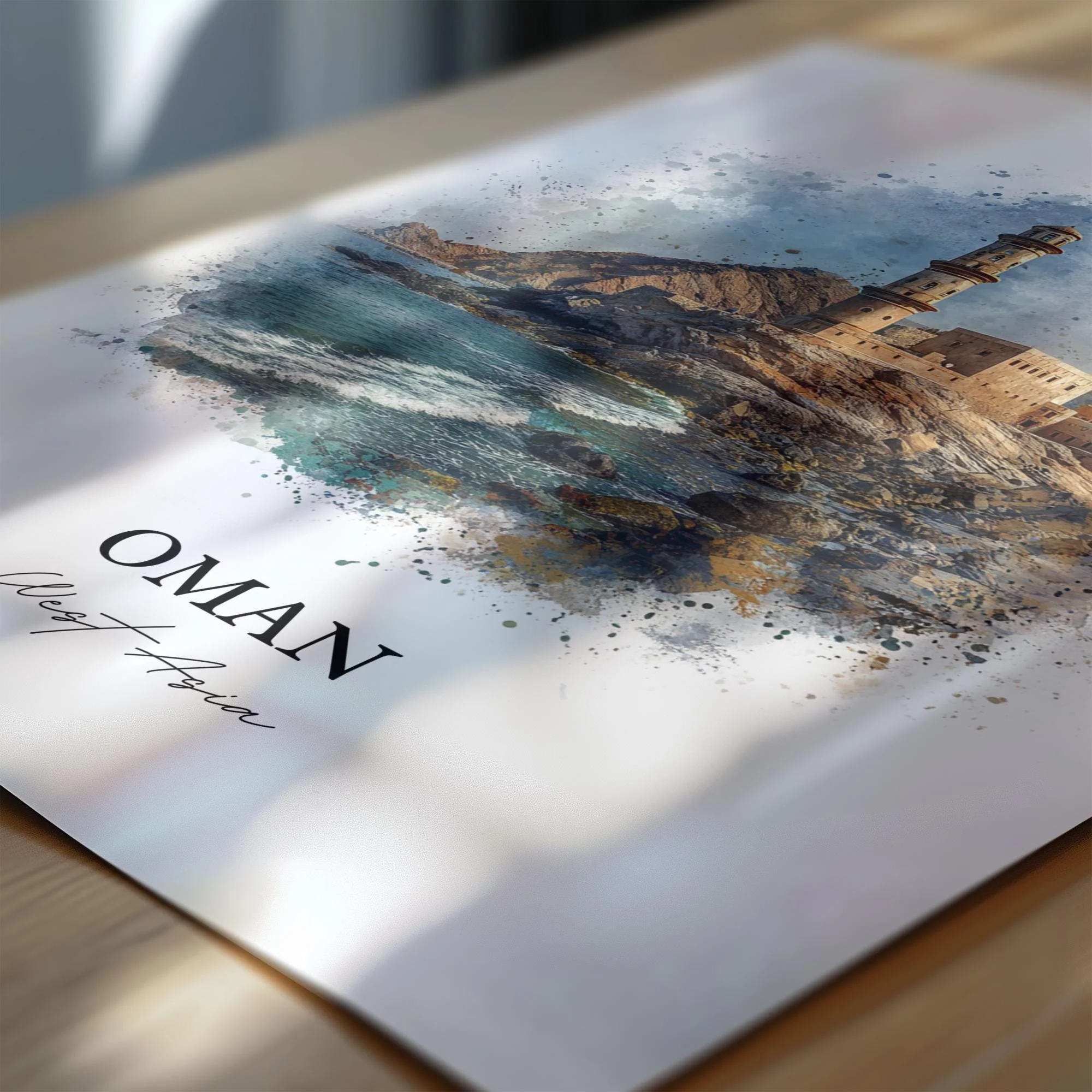 Oman, Oman – Watercolor Art Print - Image 2