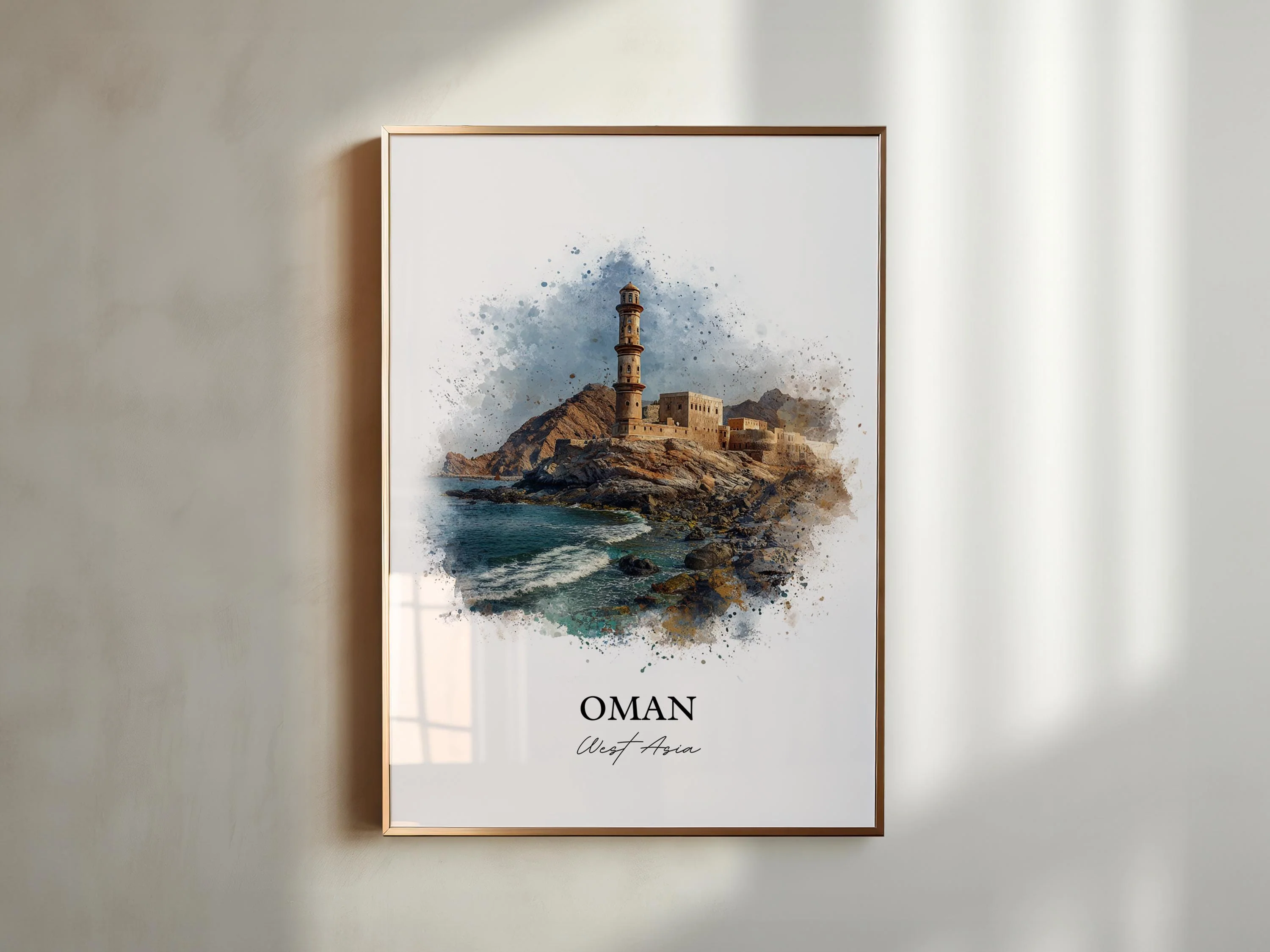 Oman, Oman – Watercolor Art Print - Image 3