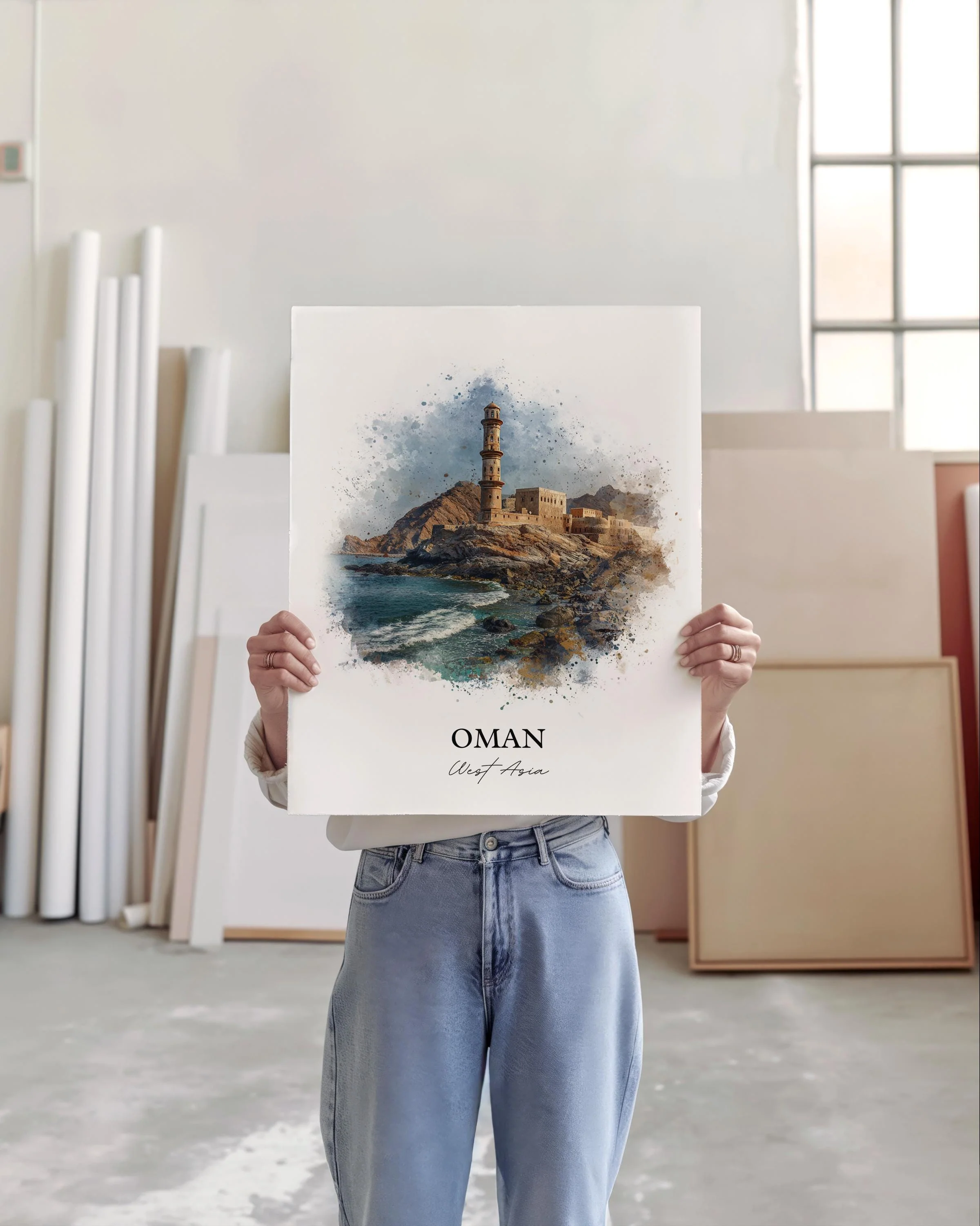 Oman, Oman – Watercolor Art Print - Image 4
