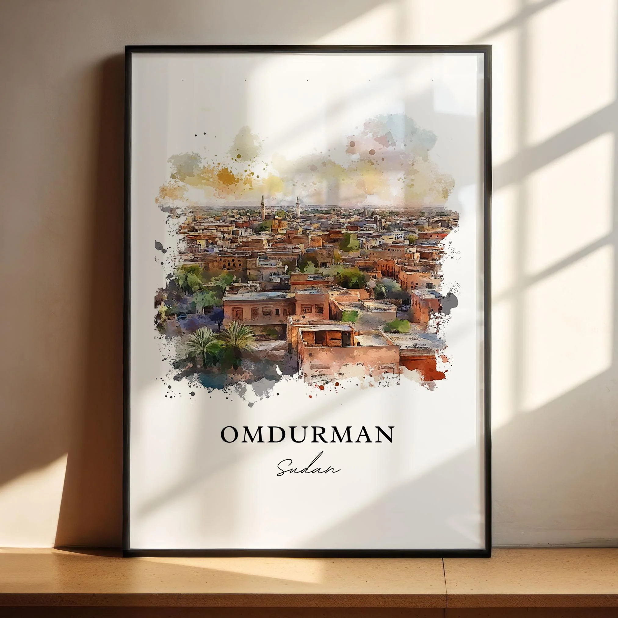 Omdurman, Sudan – Watercolor Art Print - Image 5