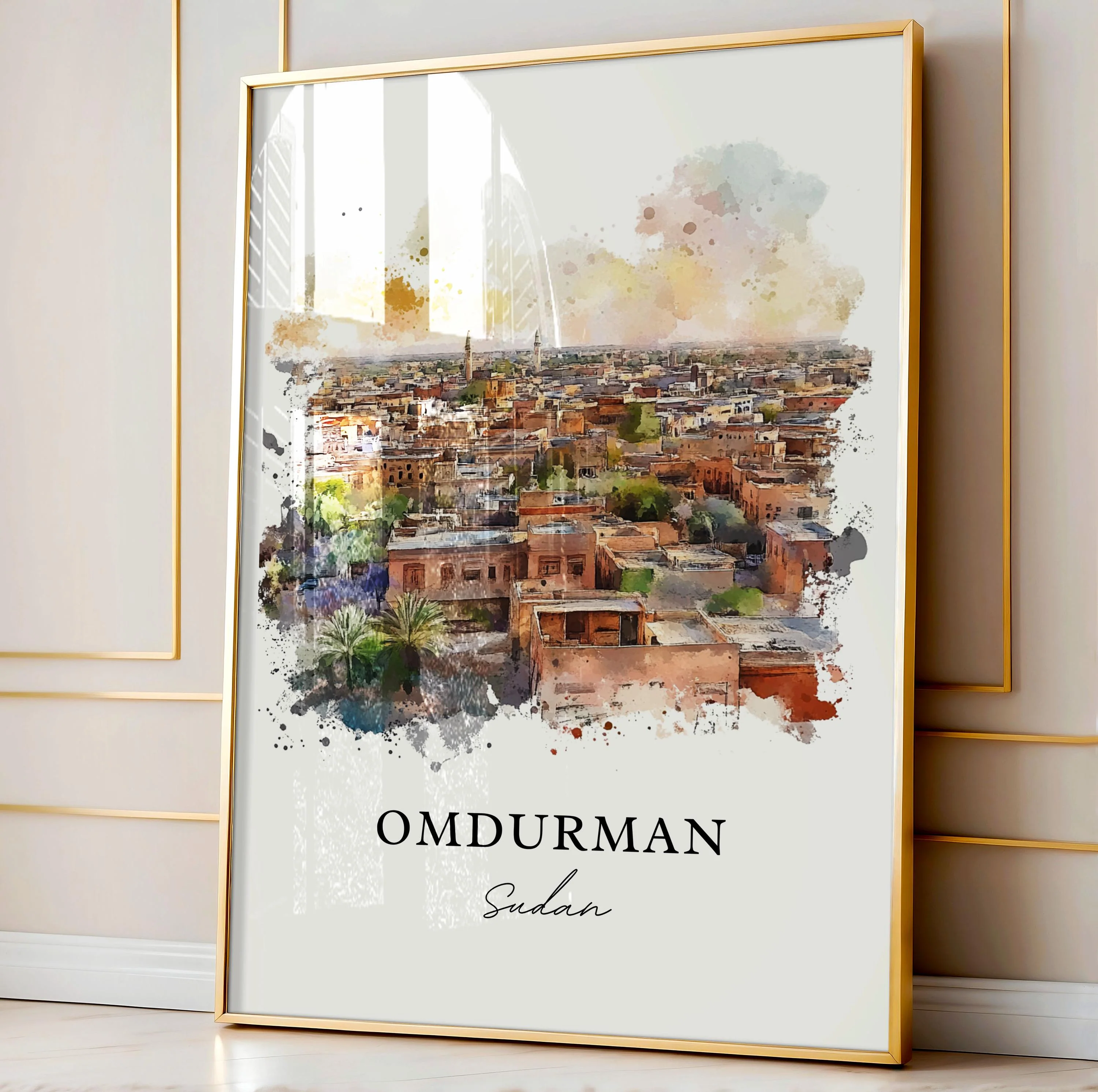 Omdurman, Sudan – Watercolor Art Print - Image 6