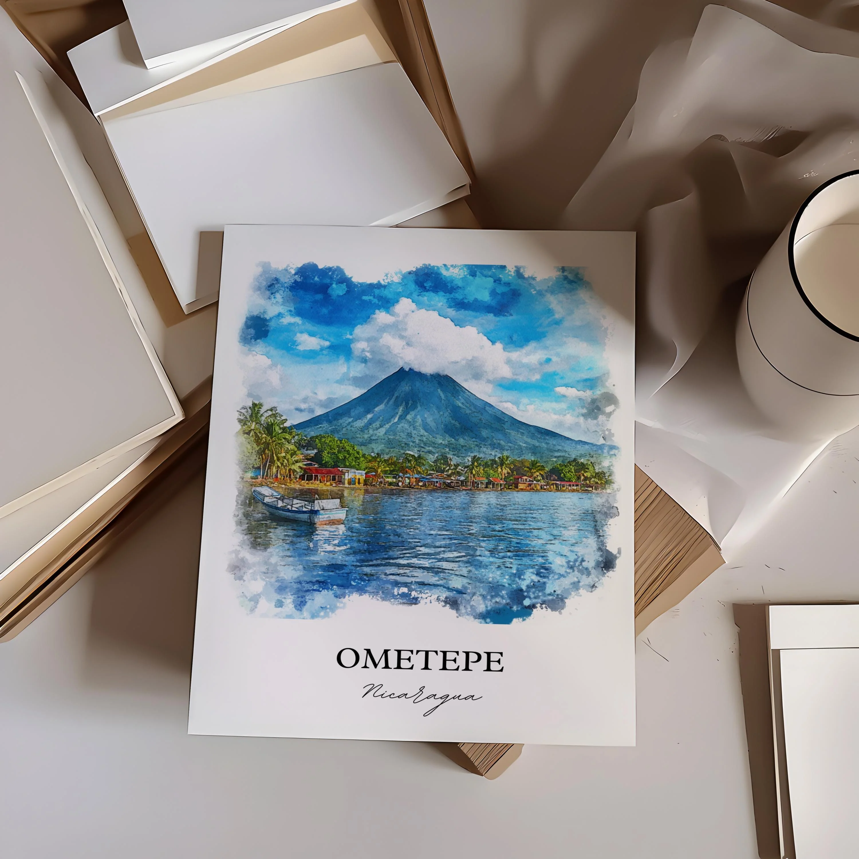 Ometepe, Nicaragua – Watercolor Art Print - Image 6