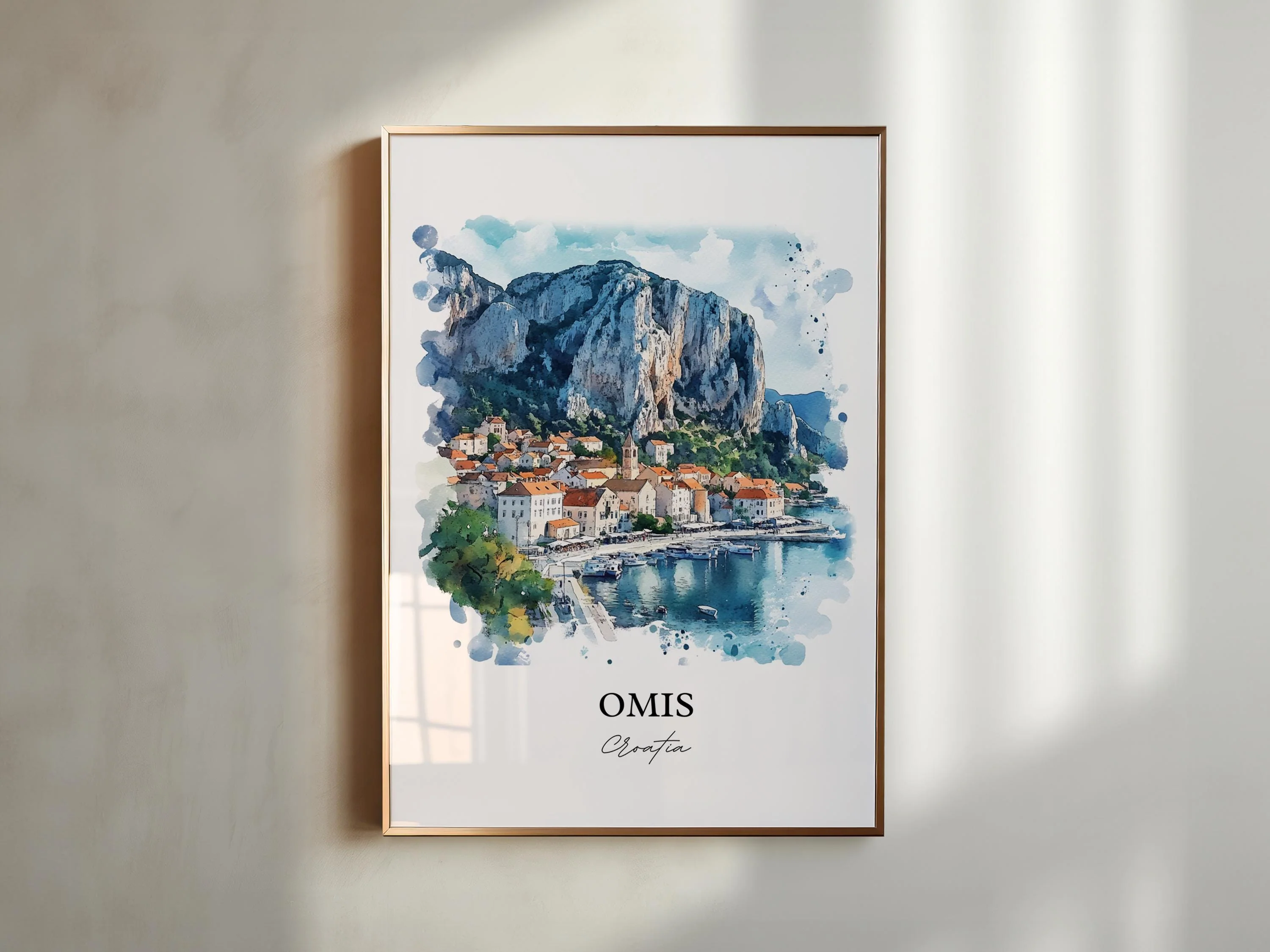 Omis, Croatia – Watercolor Art Print - Image 4