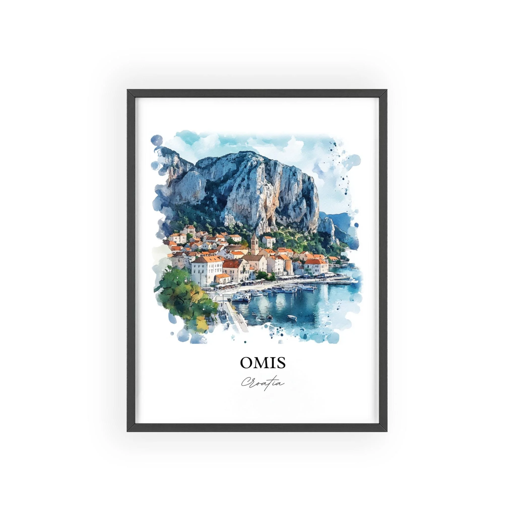 Omis, Croatia – Watercolor Art Print - Image 7