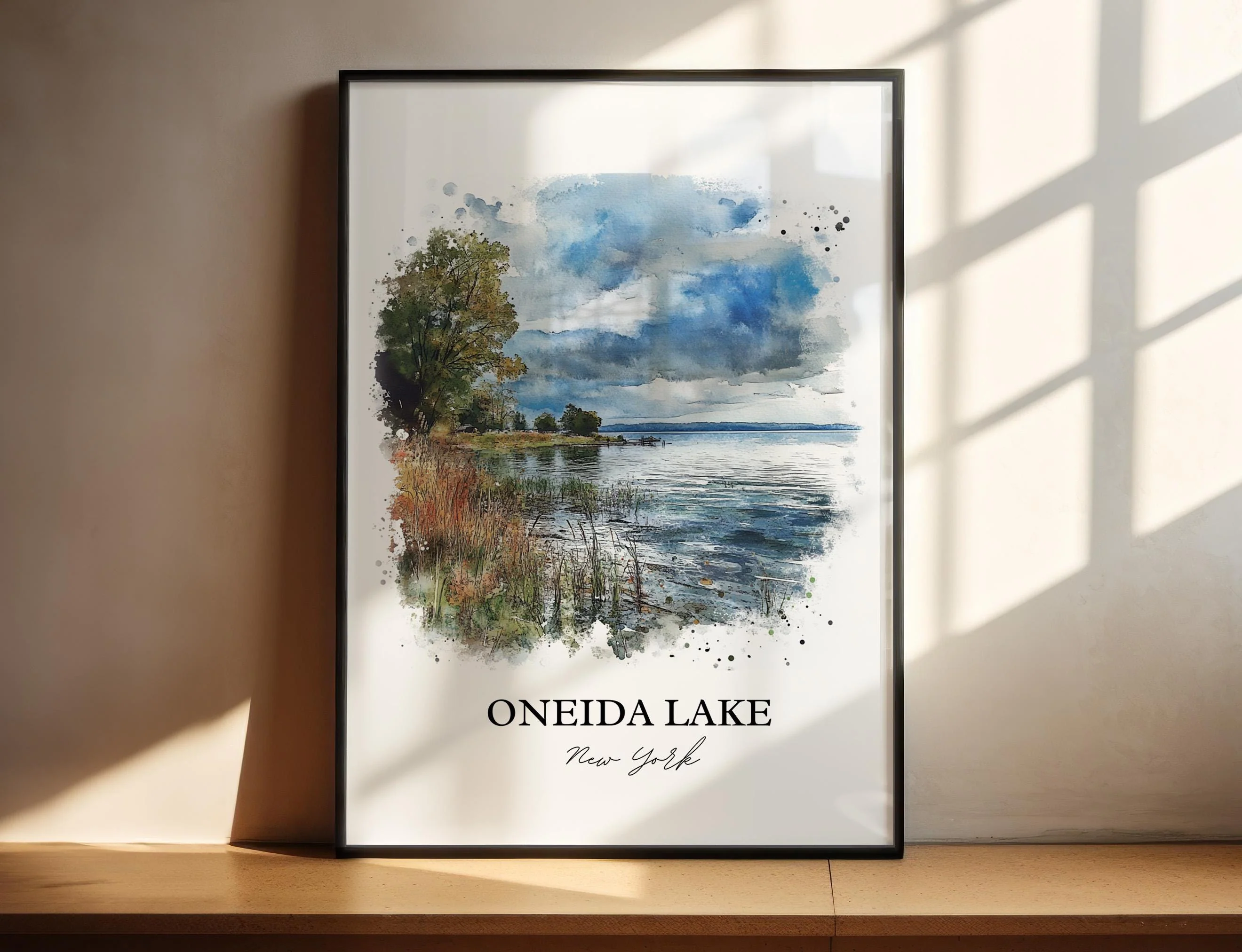 Oneida Lake, New York, USA – Watercolor Art Print