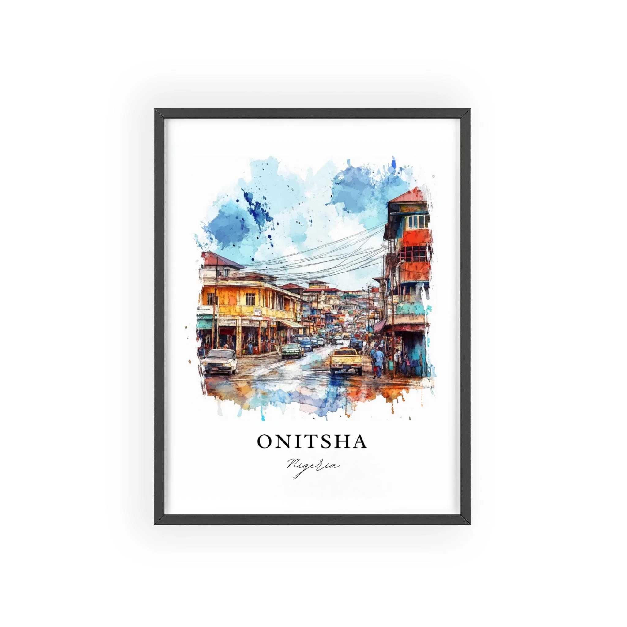 Onitsha, Nigeria – Watercolor Art Print