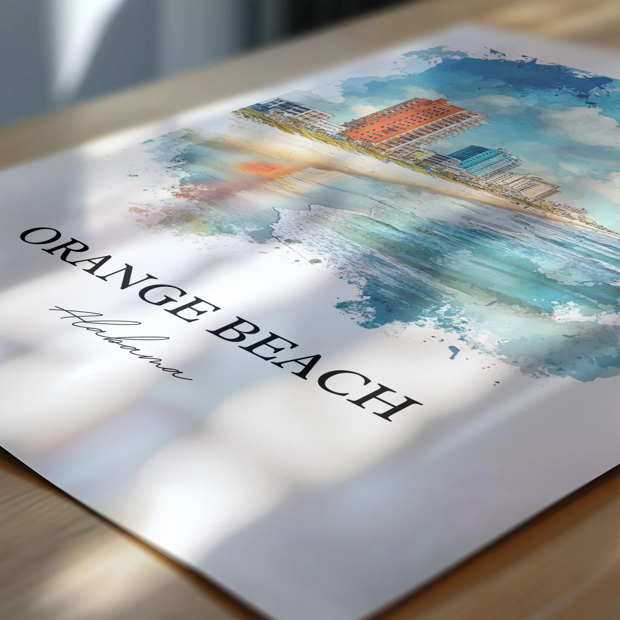 Orange Beach, Alabama – Watercolor Art Print - Image 2