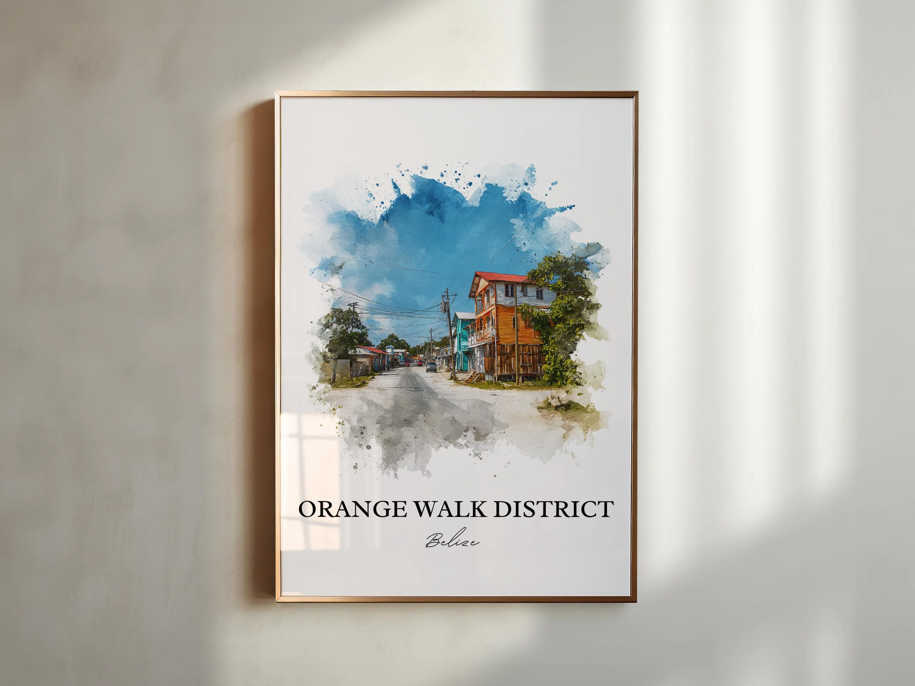 Orange Walk District, Belize – Watercolor Art Print - Image 3